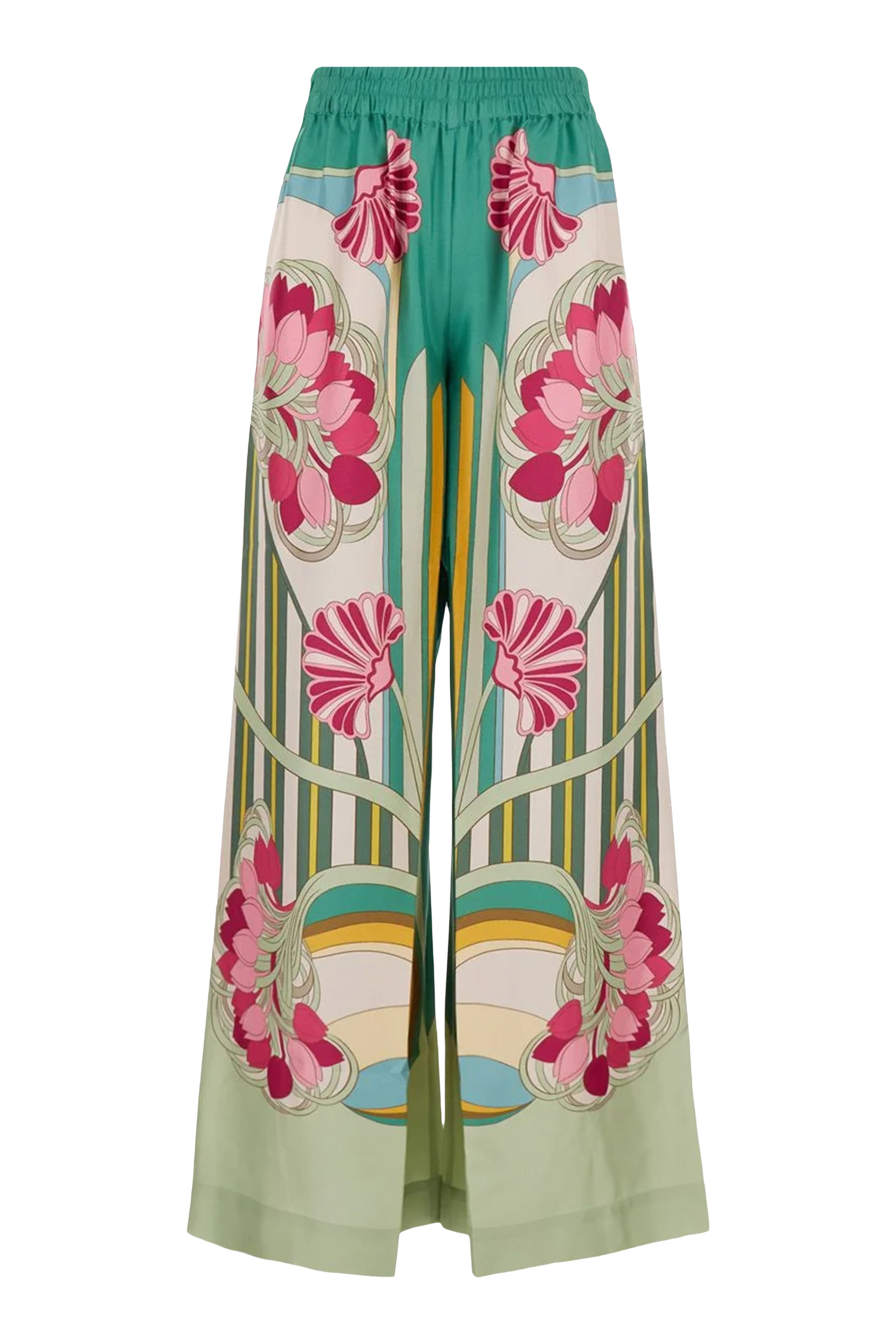 بنطال بنقشة خطوط وزهور