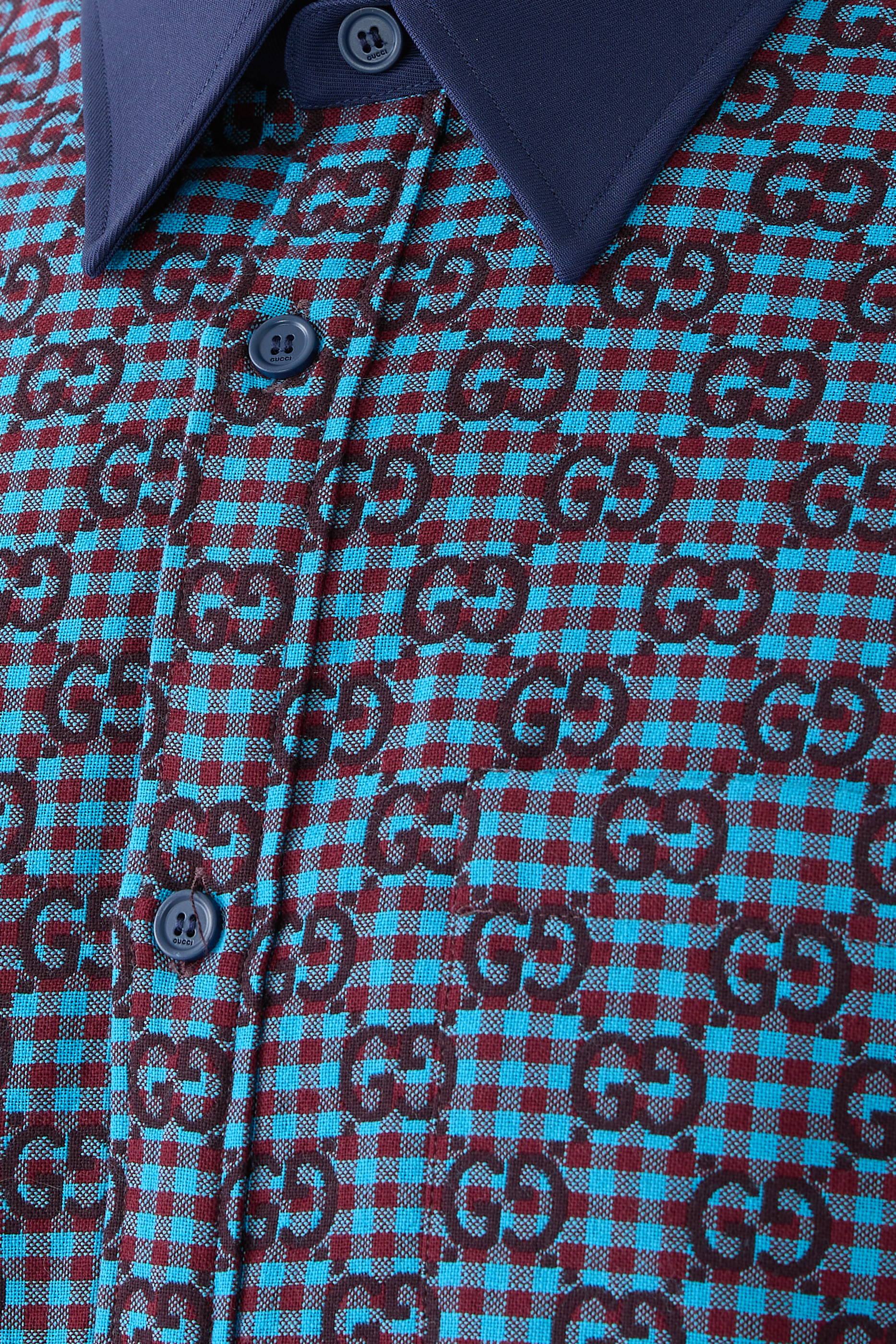 قميص بشعار الماركة قميص قطن وصوف جاكار