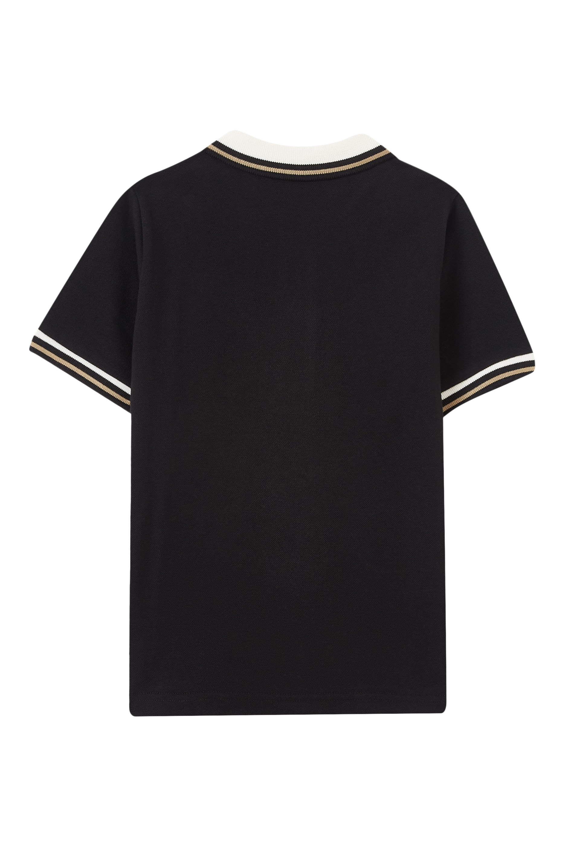 قميص بولو بأكمام قصيرة ورقعة شعار الماركة للأطفال