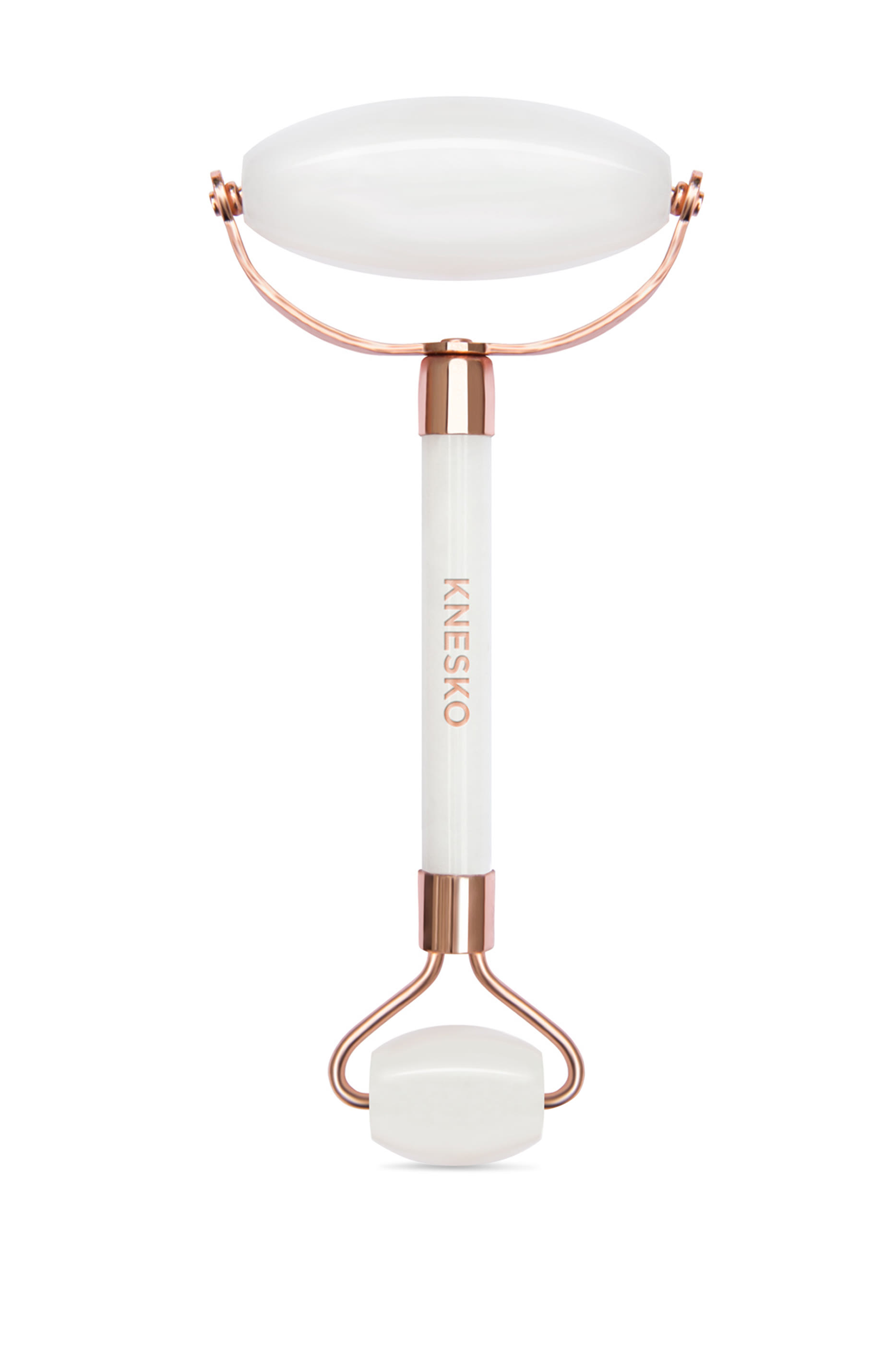 بكرة تدليك للوجه بحجر اليشم الأبيض كبيرة