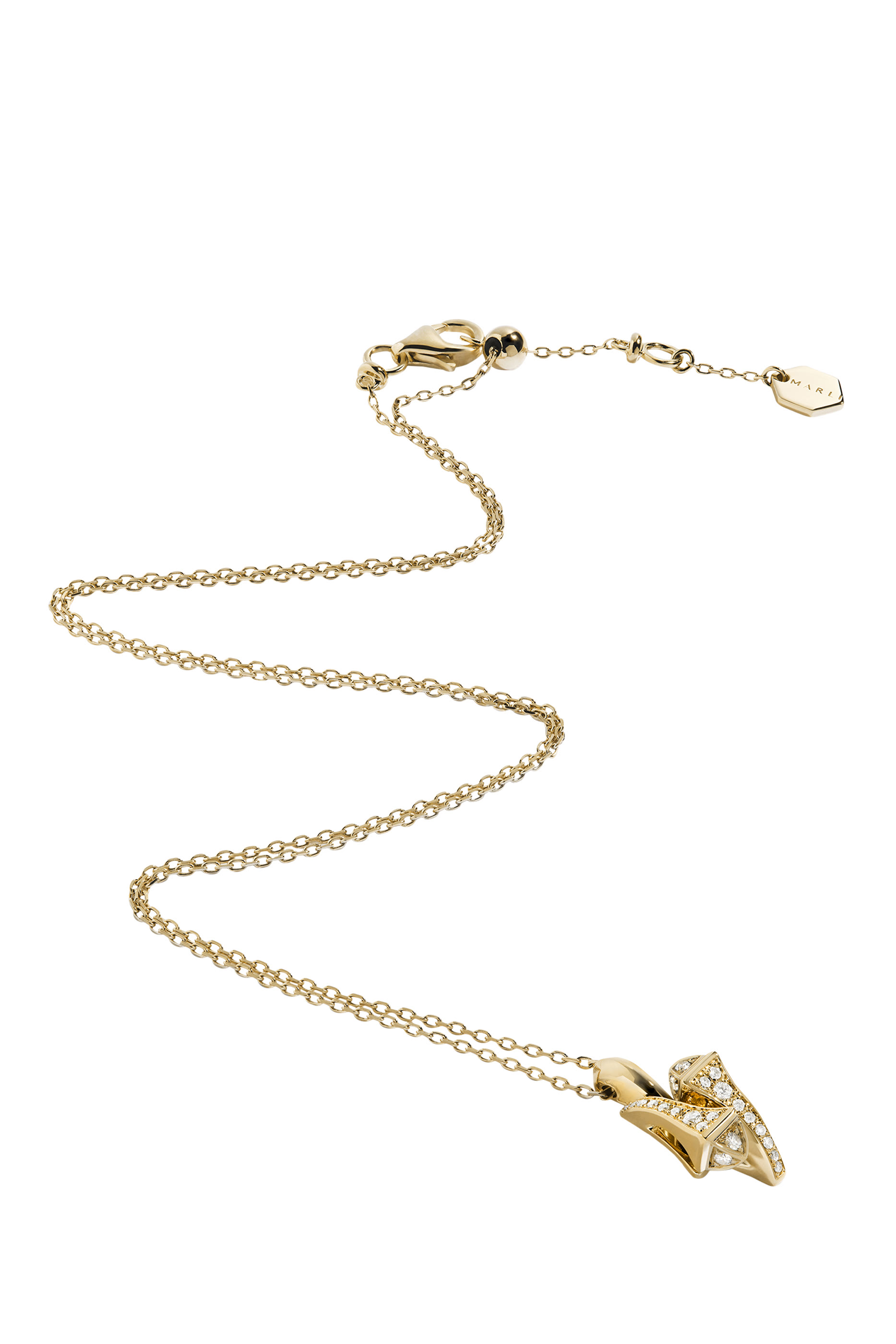 قلادة كلو بدلاية هاجي مرصعة بالماس بالكامل ذهب أصفر عيار 18