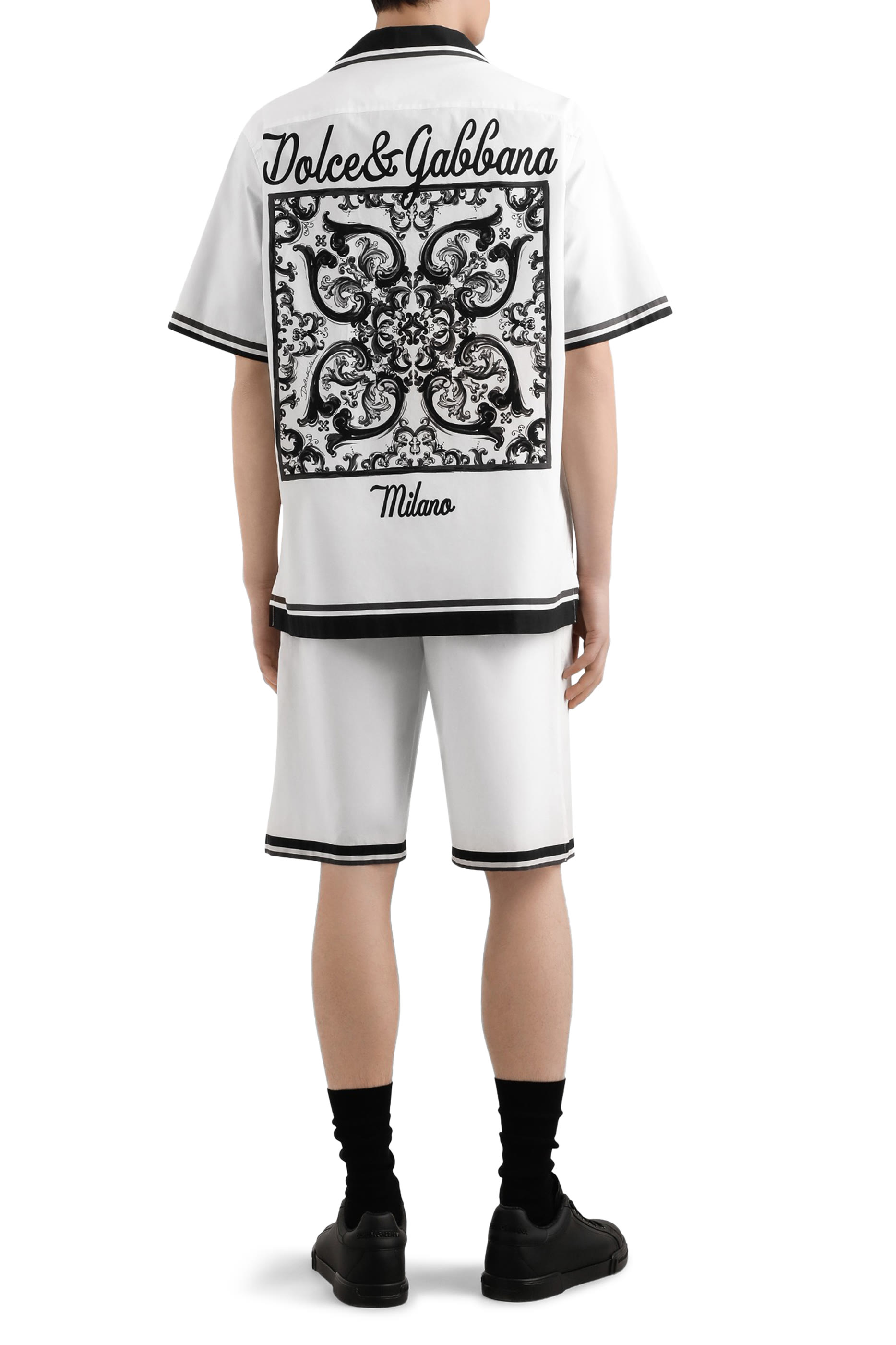 شورت بنقشة مايوليكا بوبلين