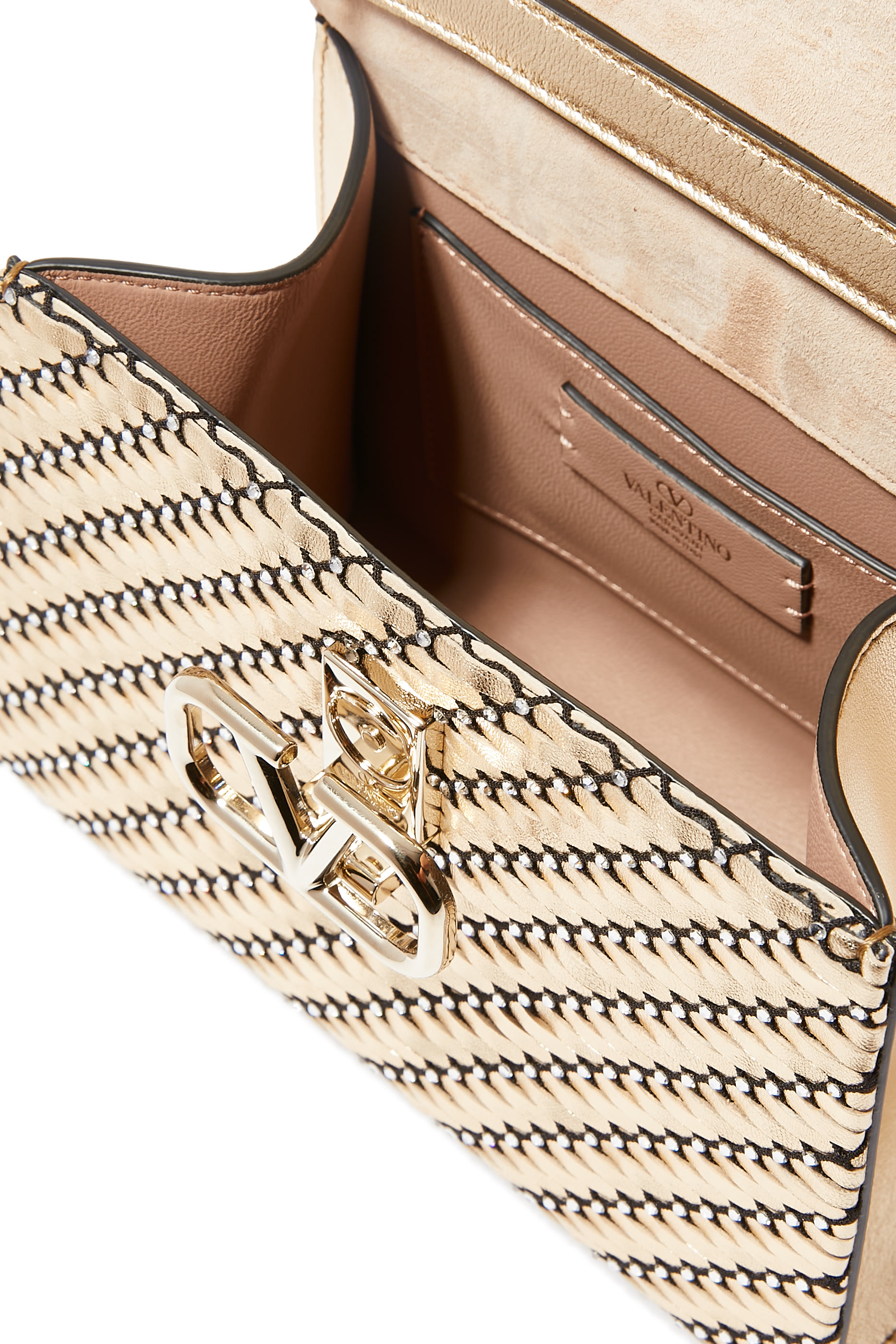 حقيبة بيد علوية بشعار حرف الماركة