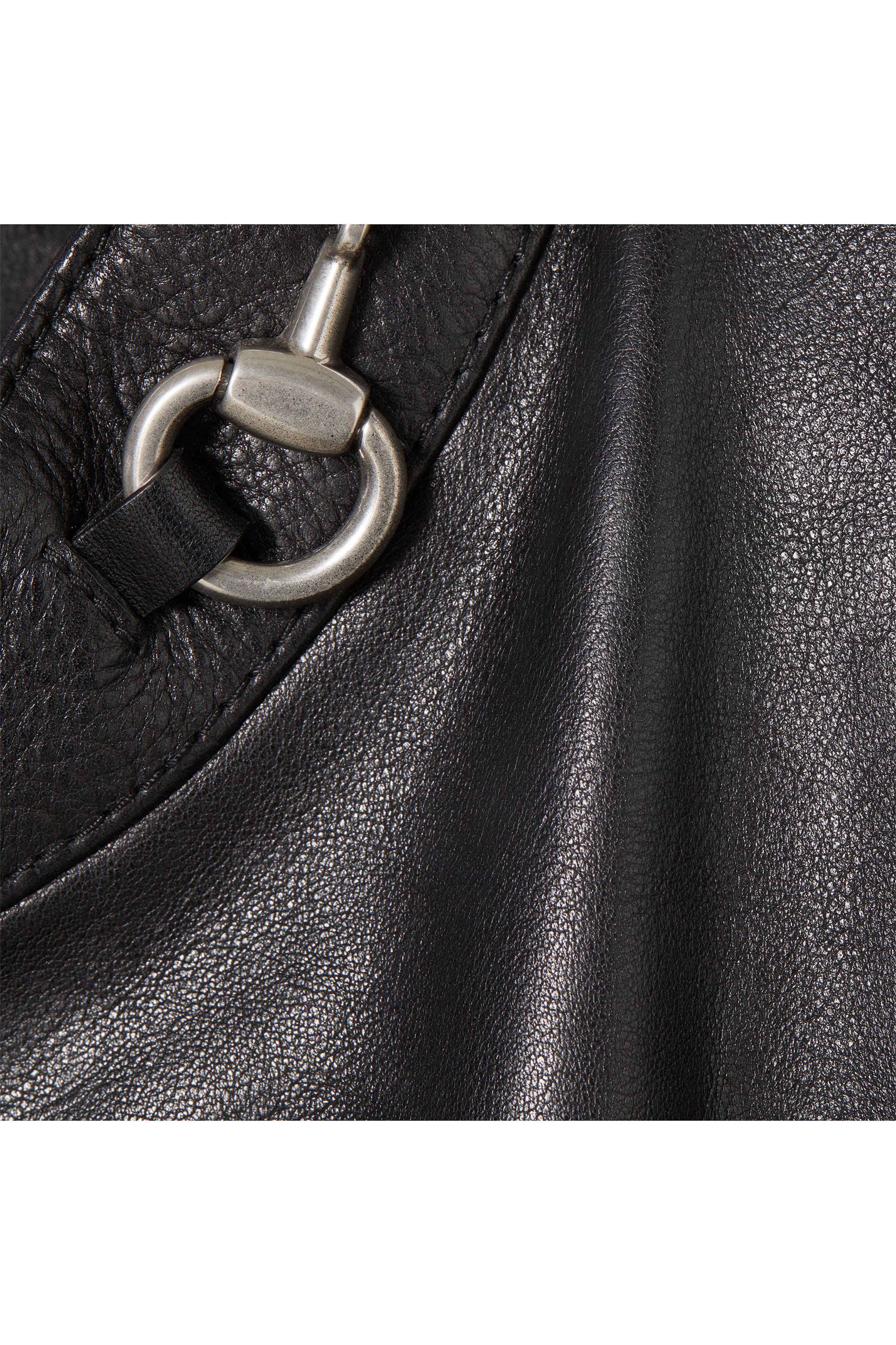 جاكيت مزين بحلية لجام الحصان جلد