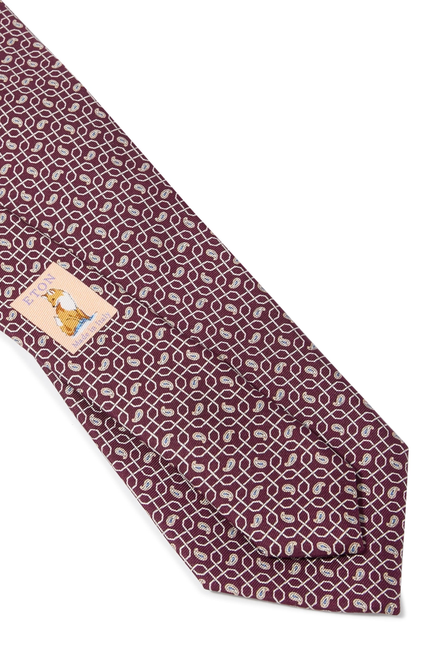  Paisley Print Silk Tie