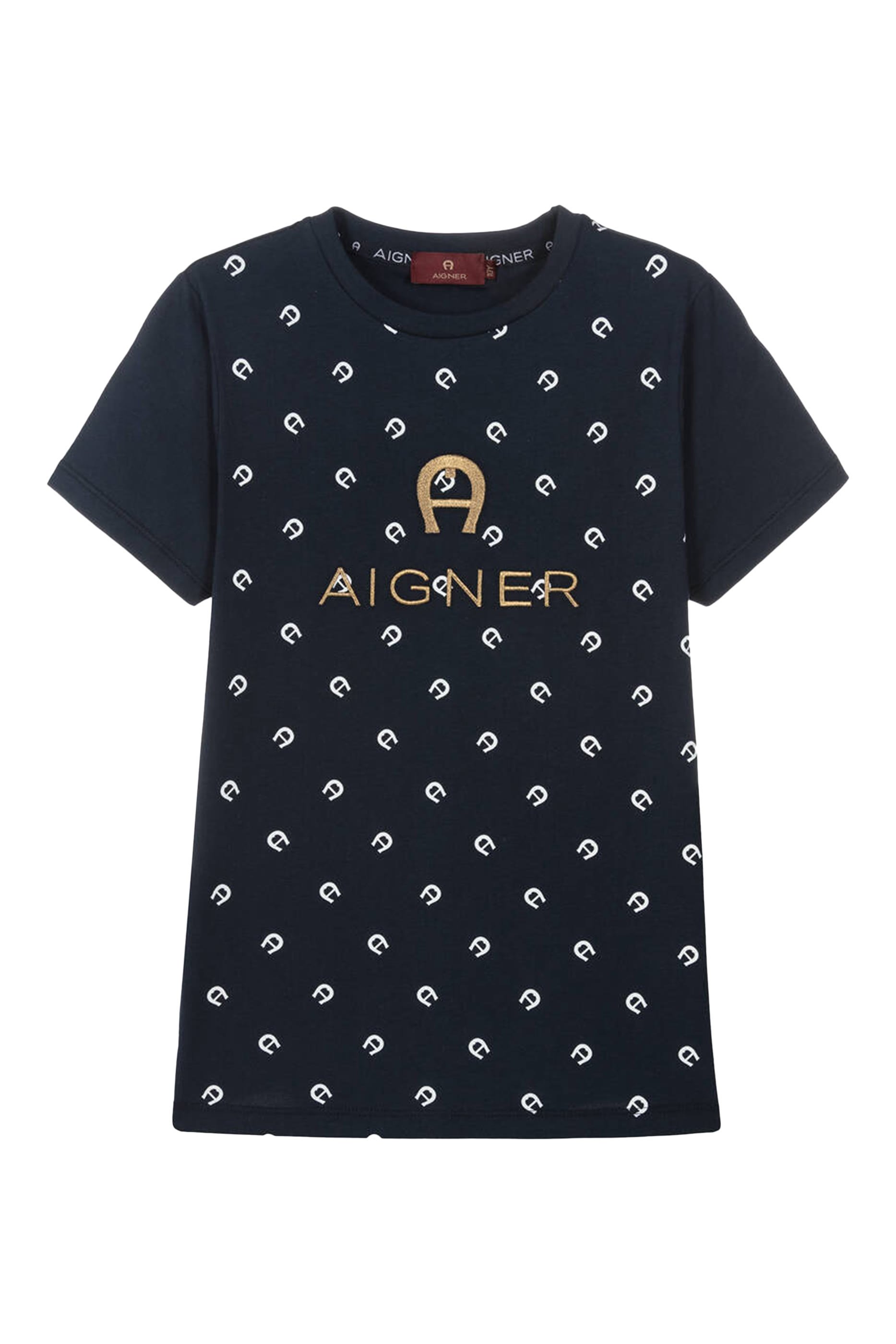 تيشيرت قطن بطبعات شعار الماركة للأطفال