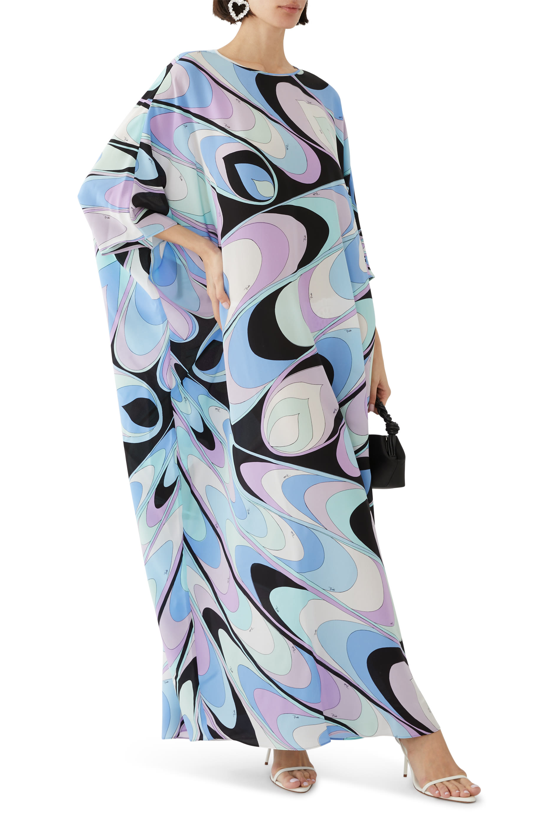 قفطان بطبعات إيرايد قماش كريب دي شين حريري