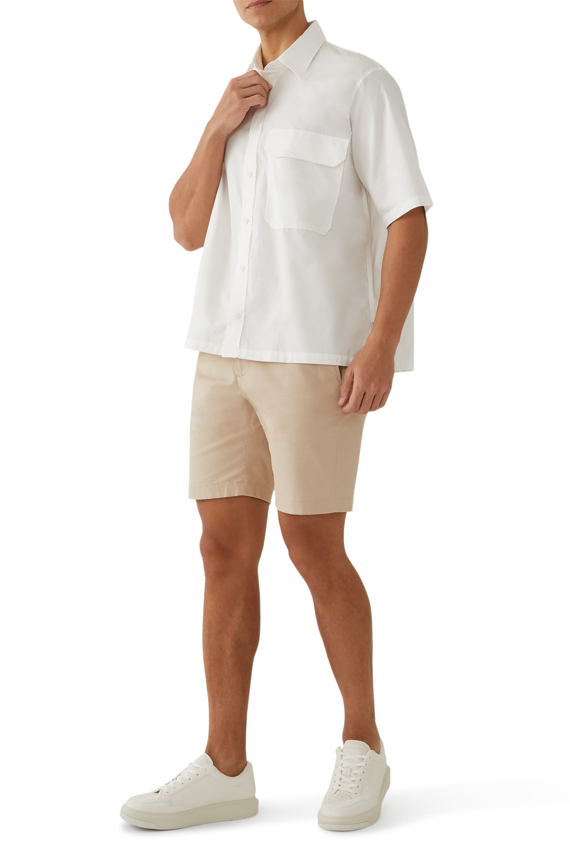 قميص ذا جريد بأكمام قصيرة