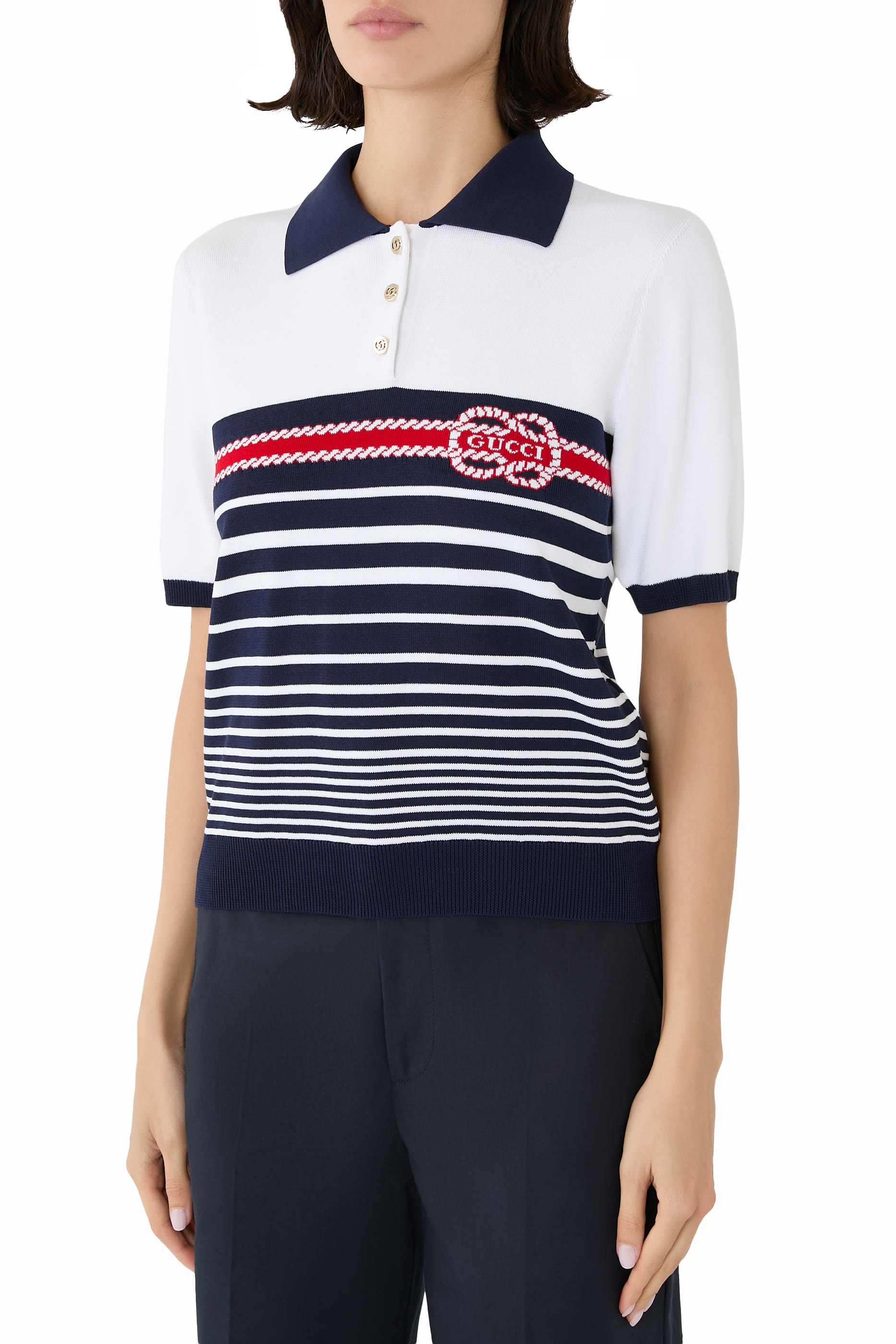 بلوزة بولو بحياكة قطن