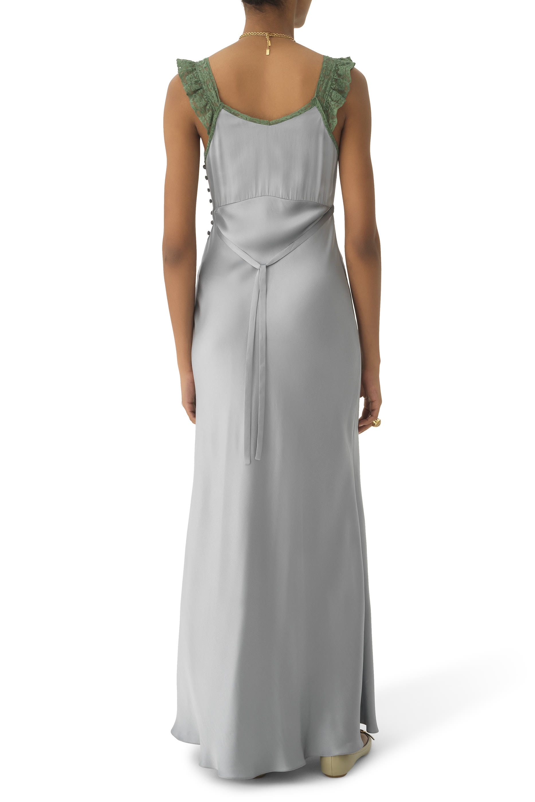 Sleeveless Silk Column Dress