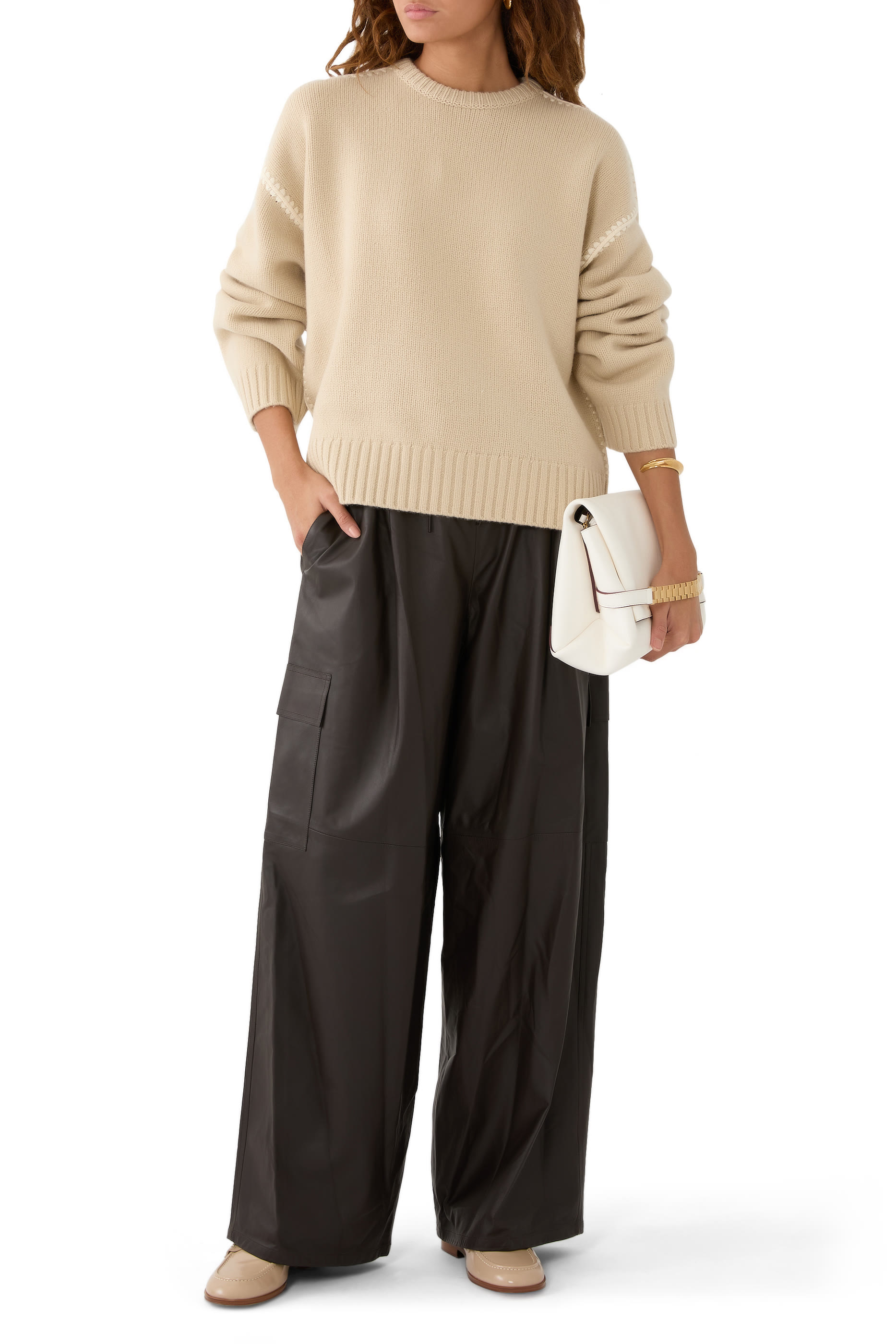 جاكيت هارفست منسوج بوشاح وتطريزات صوف وكشمير