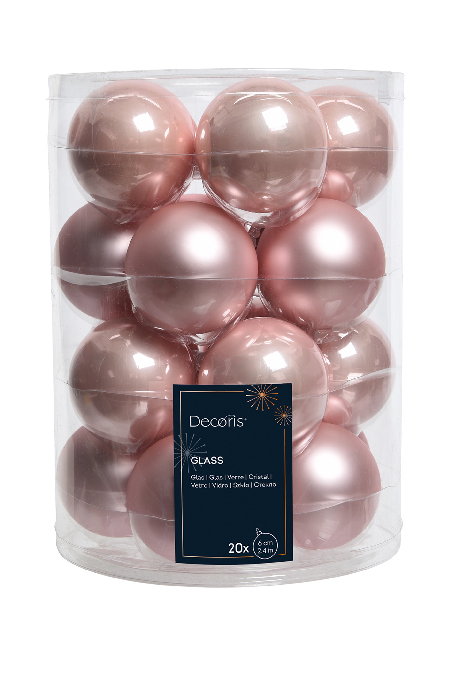 زينة بتصميم كرات وردية لشجرة الكريسماس