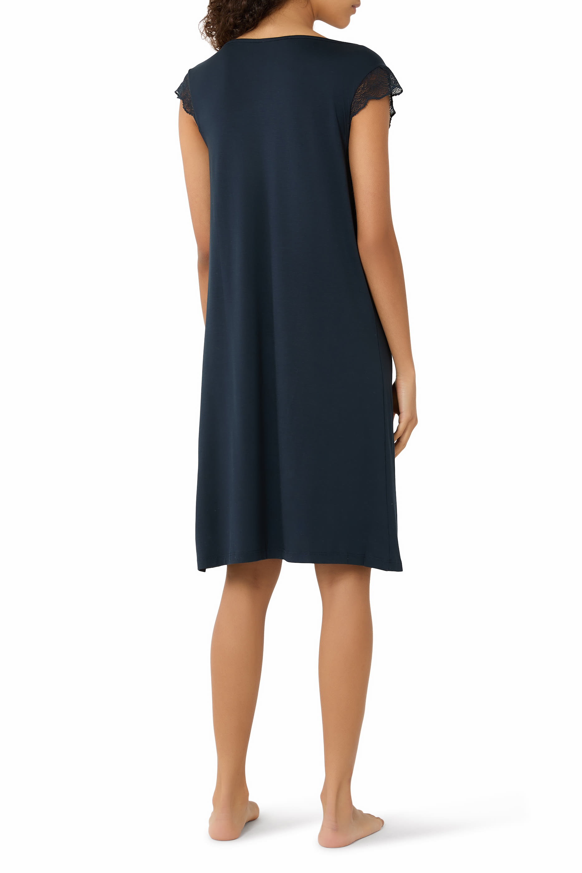 فستان نوم جيرسيه بتفاصيل دانتيل