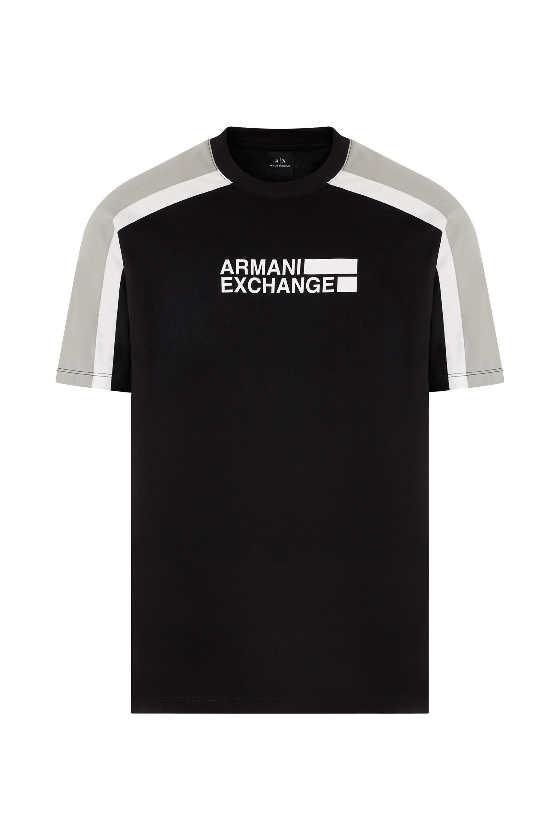 تيشيرت بياقة ضيقة بنقشة شعار الماركة