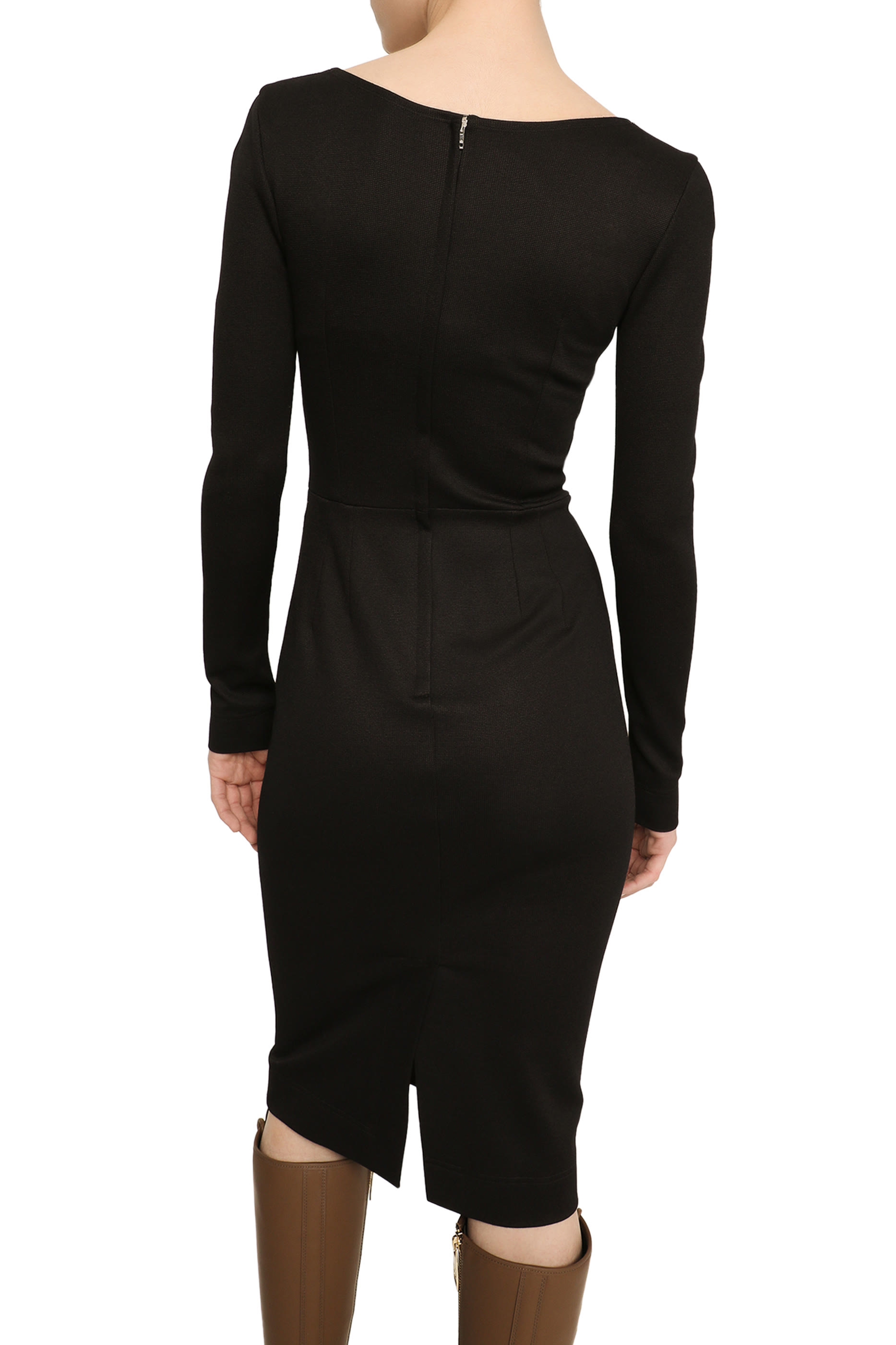 فستان ميلانو متوسط الطول بلا أكمام قماش مضلع