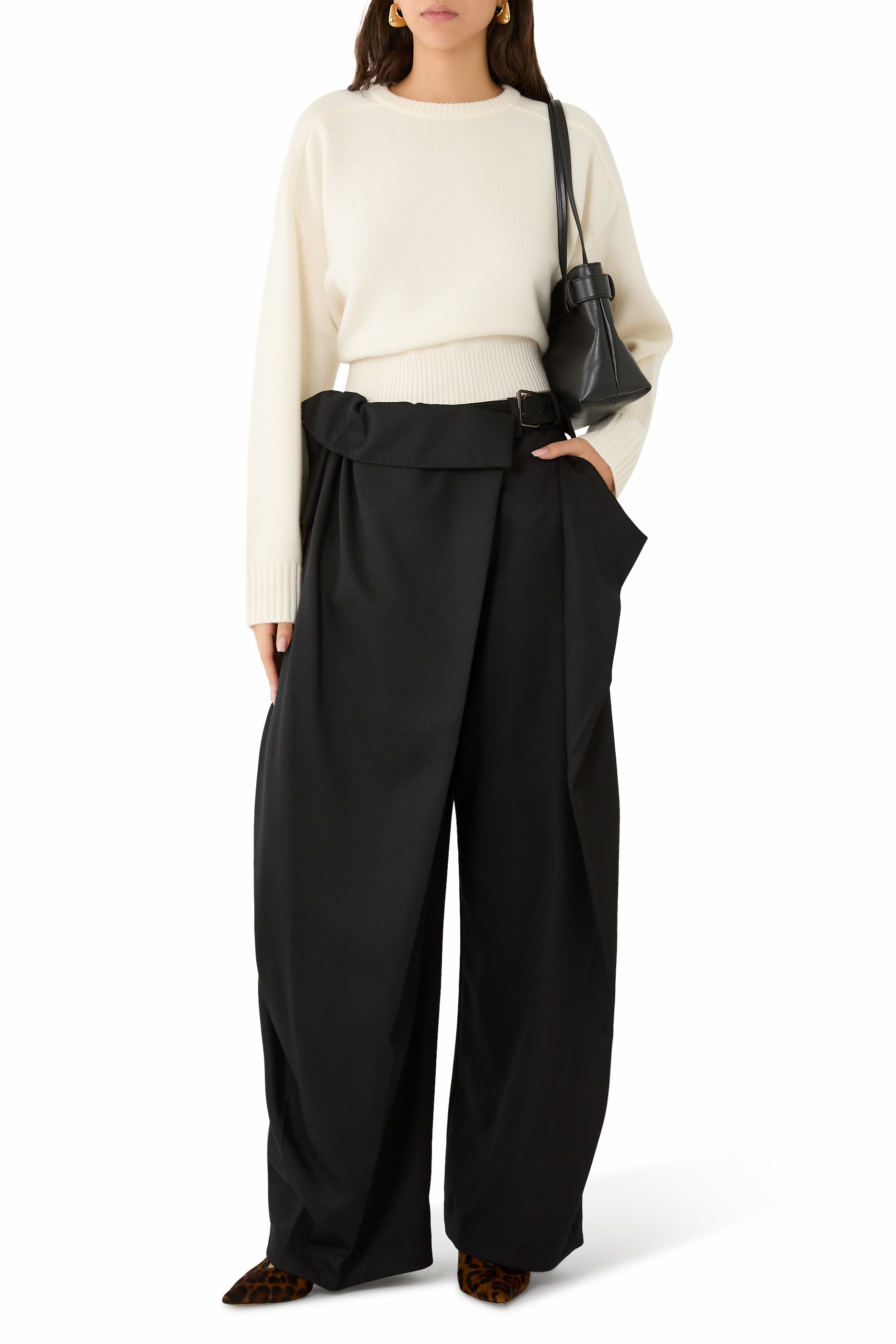 كنزة بروزي بقصة مربعة كشمير