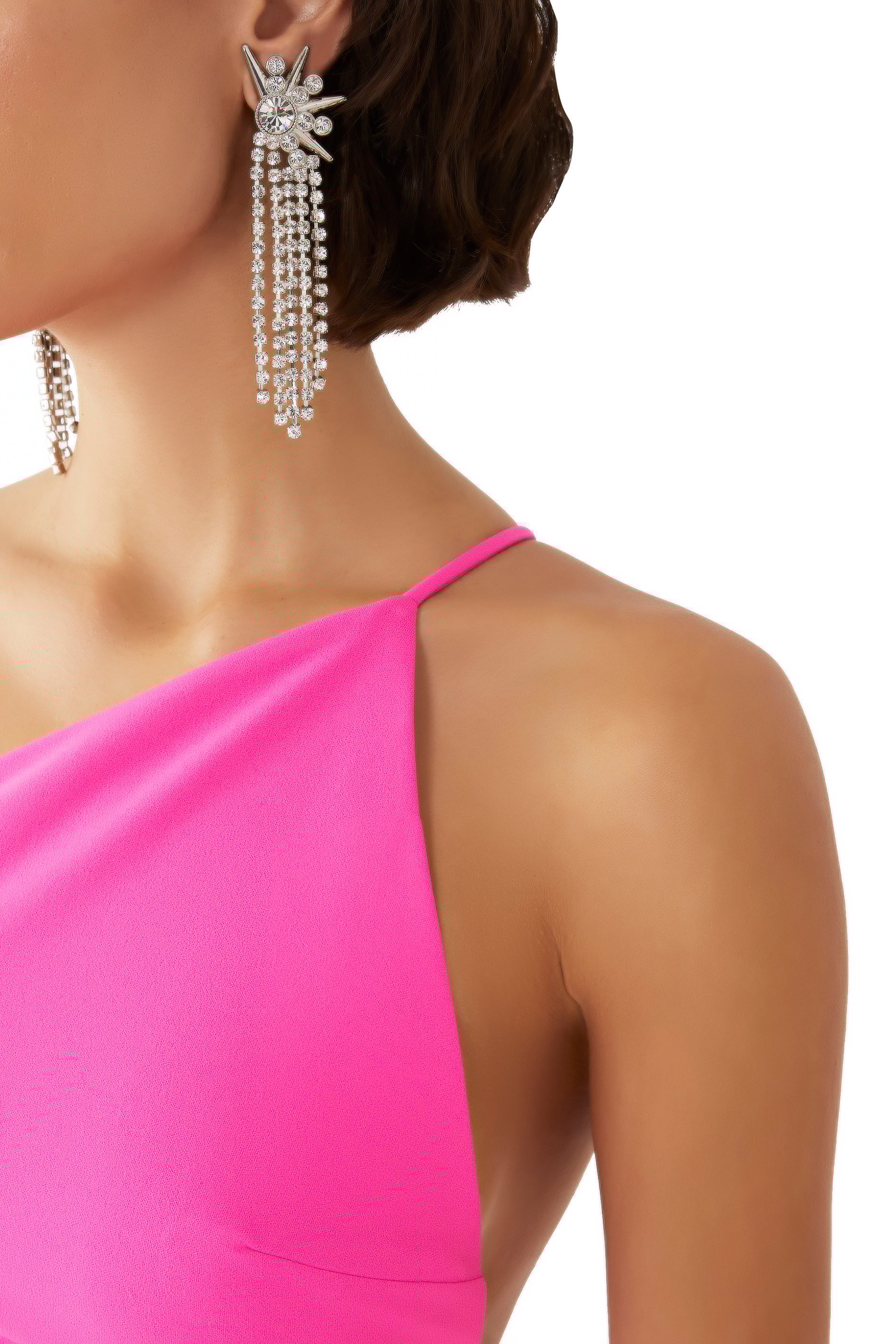 أقراط منسلة متدلية مرصعة بالكريستال