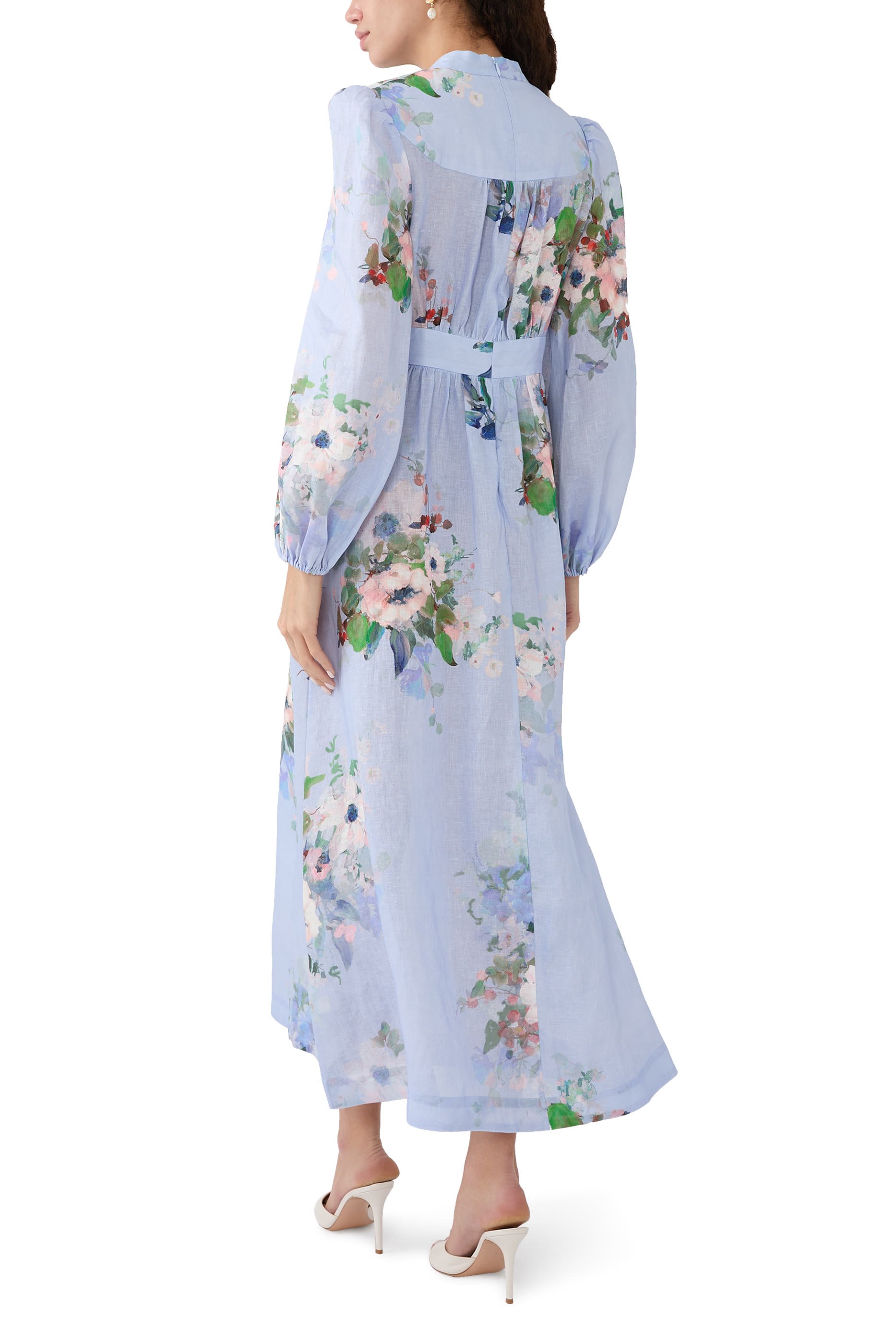 فستان إيفرلي متوسط الطول بزهور