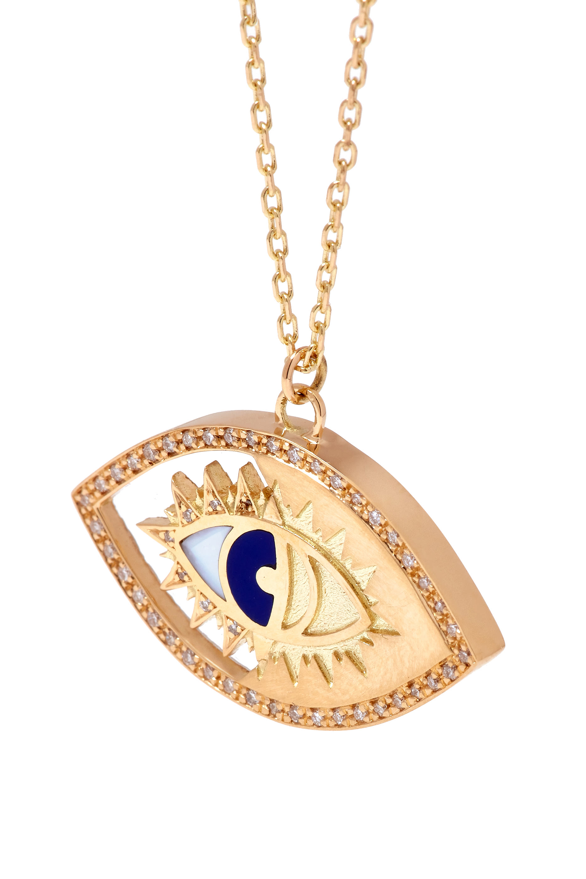 Eye On Biladi Pendant Necklace, 18k Yellow Gold with Lapis & Diamond