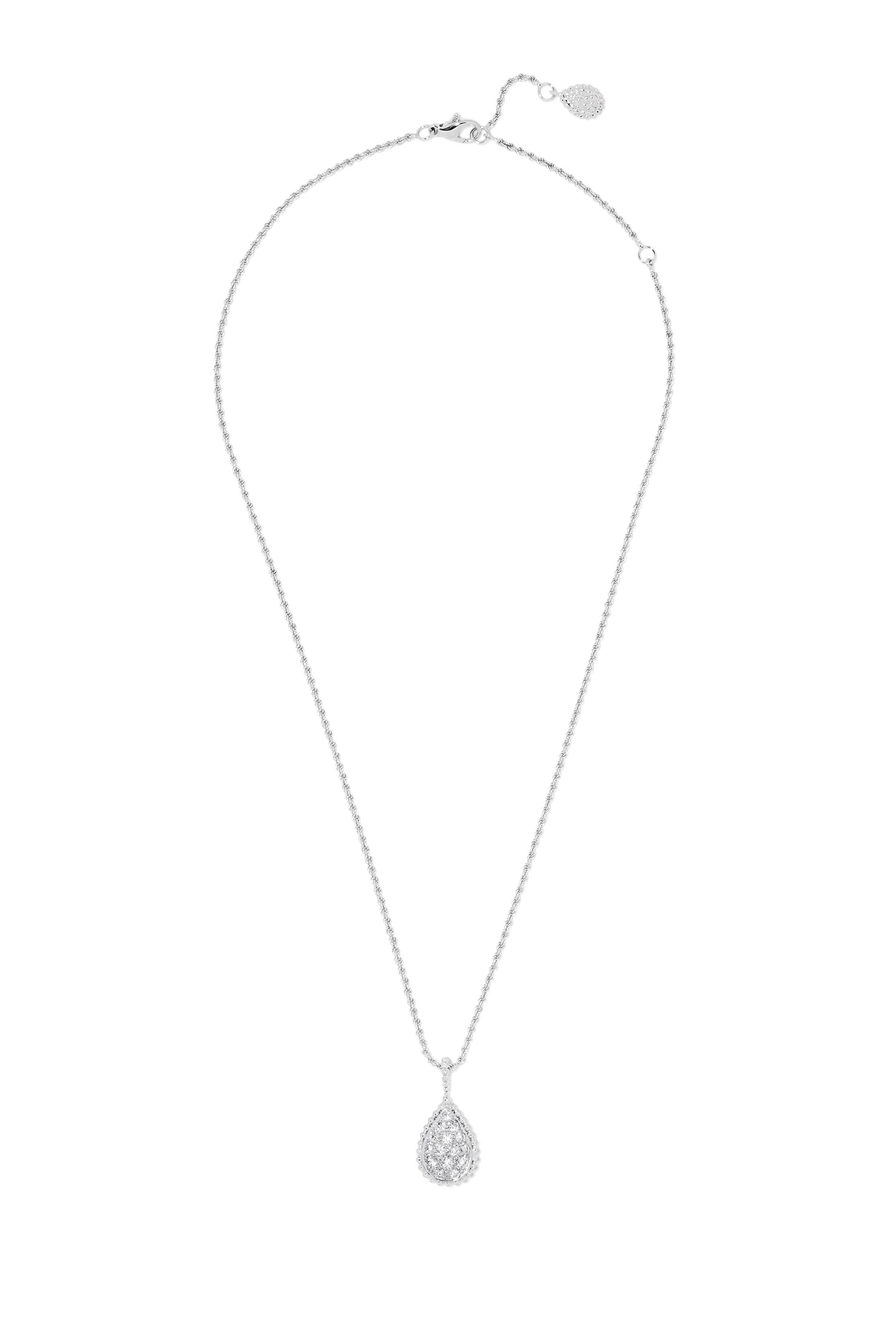 قلادة سيربنت بوهيم بدلاية مرصعة بالماس ذهب أبيض عيار 18