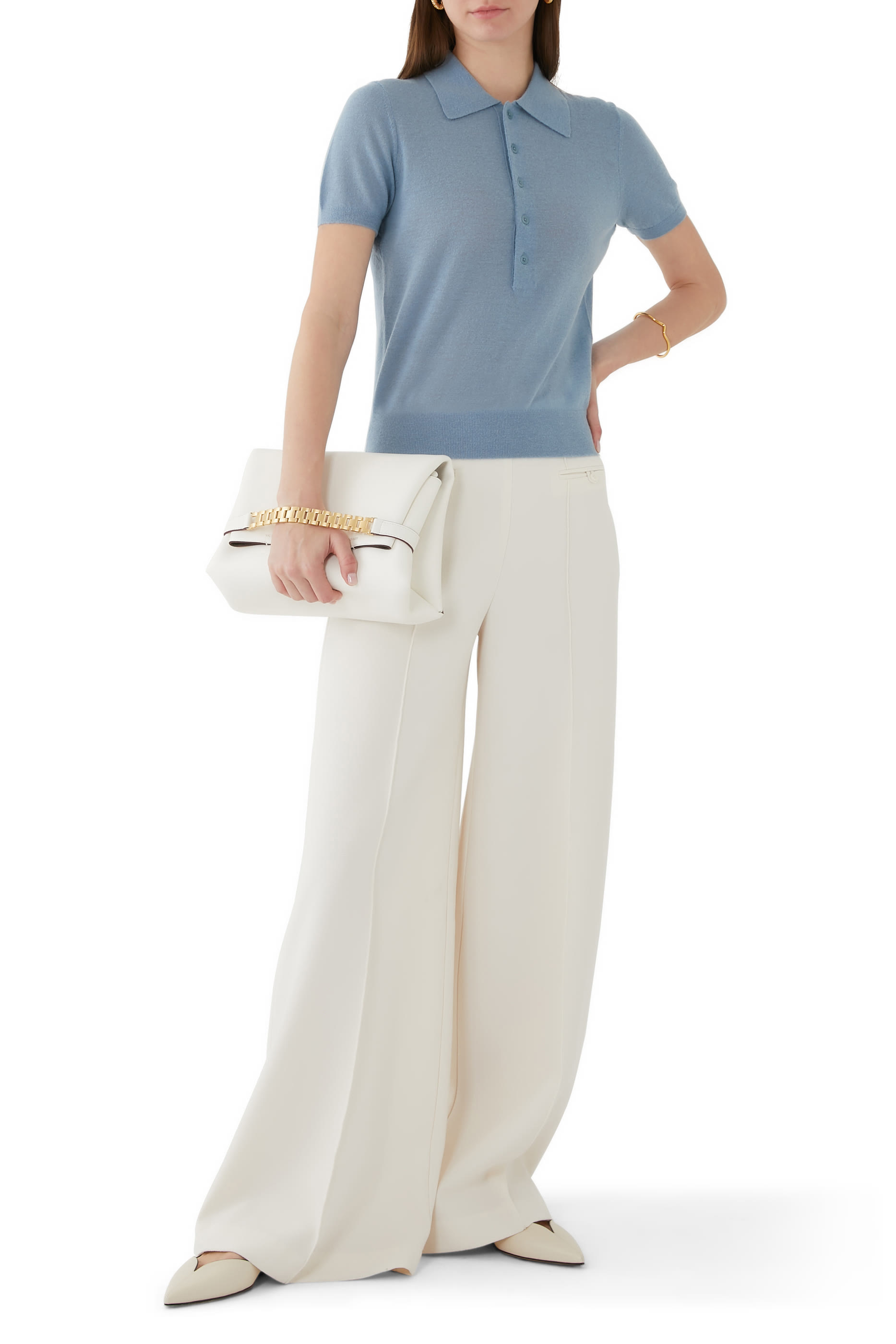 قميص بولو صوف مجعد