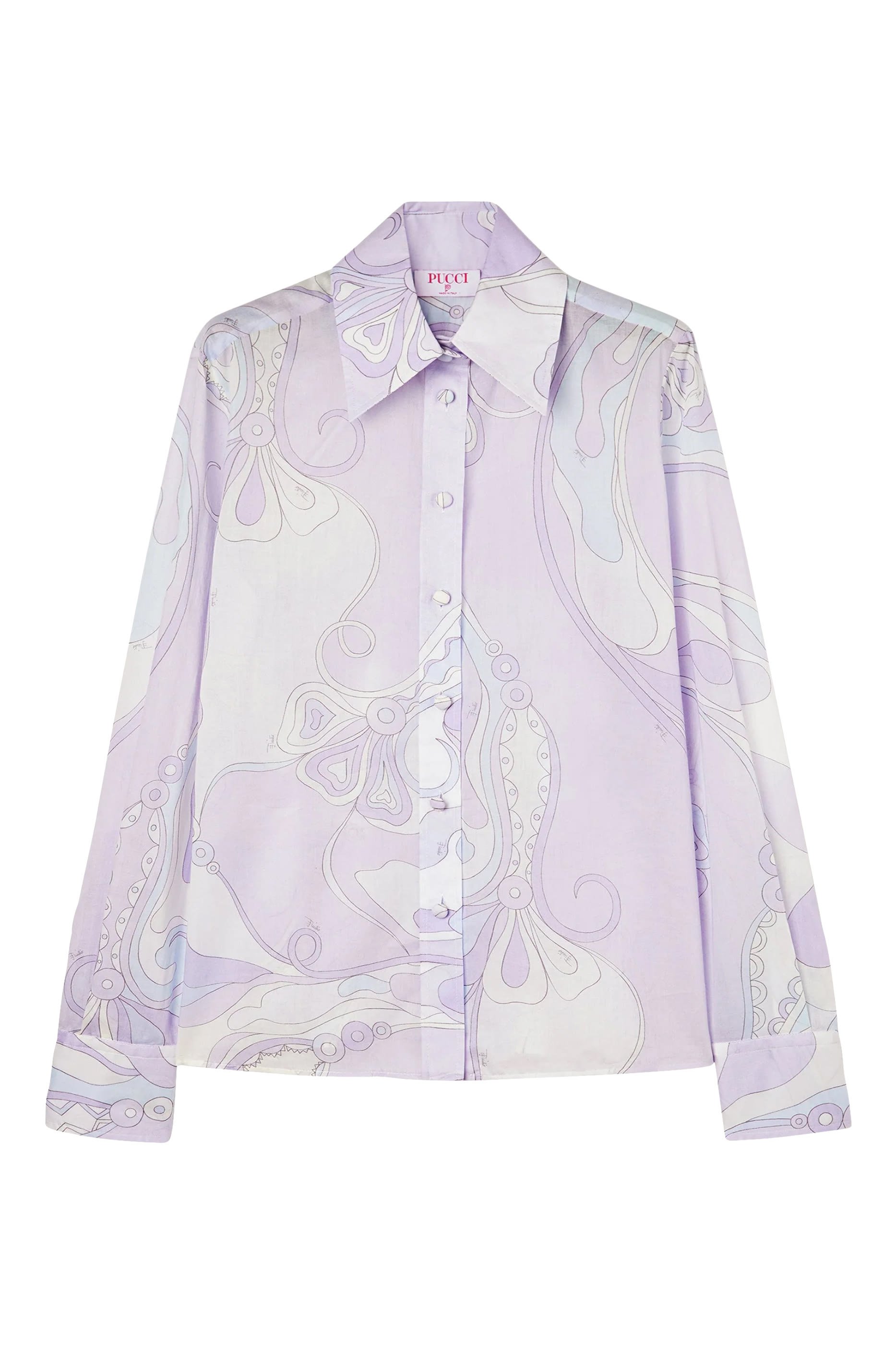 قميص بنقشة أوركيدي قطن