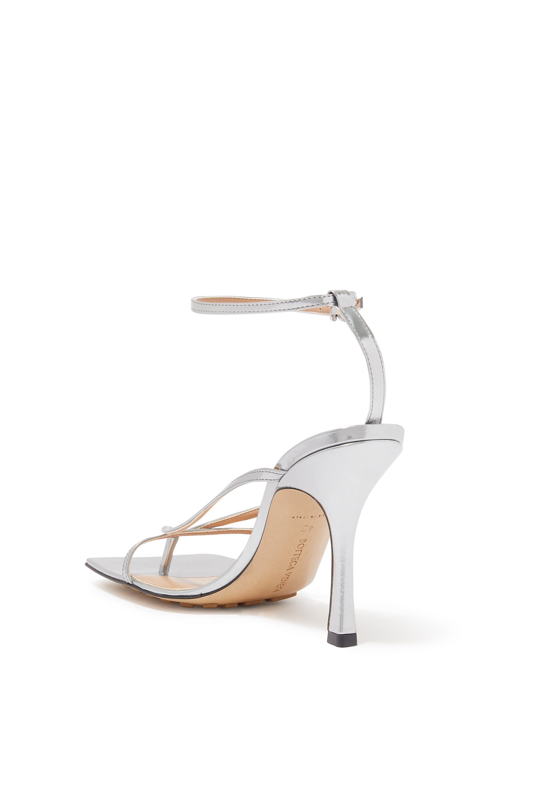 صندل مطاطي جلد بسيور وكعب مقاس 90 مم