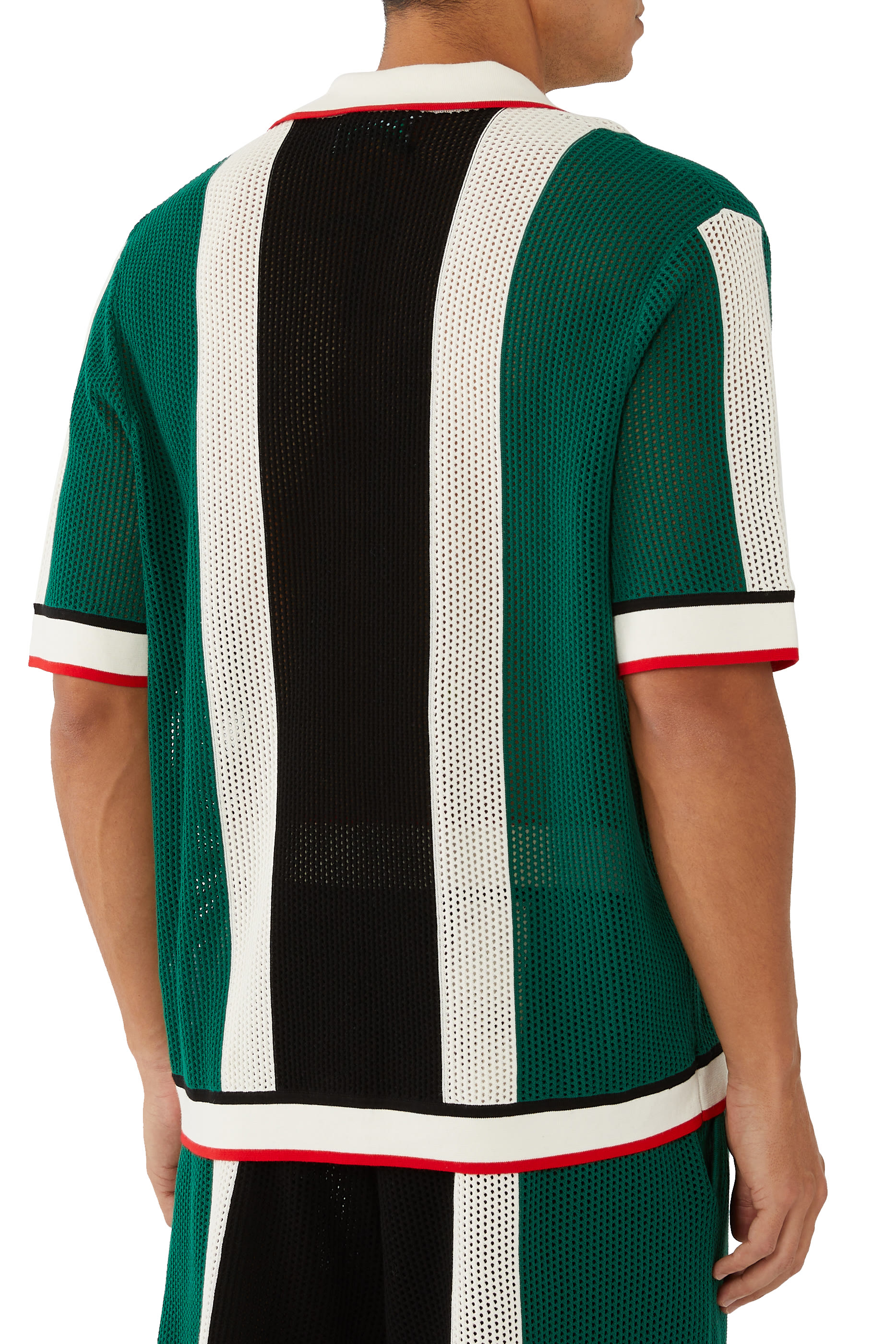 قميص مخطط قماش شبكي