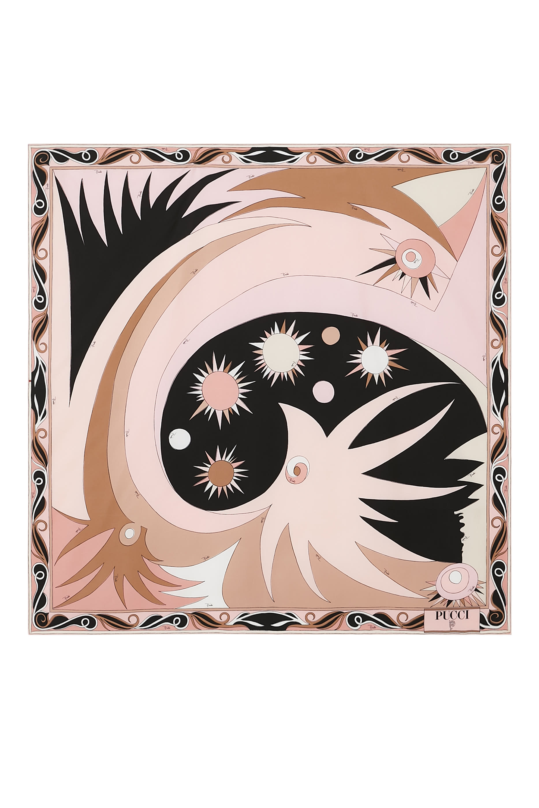 وشاح ستيلا مربع بطبعة حرير تويل