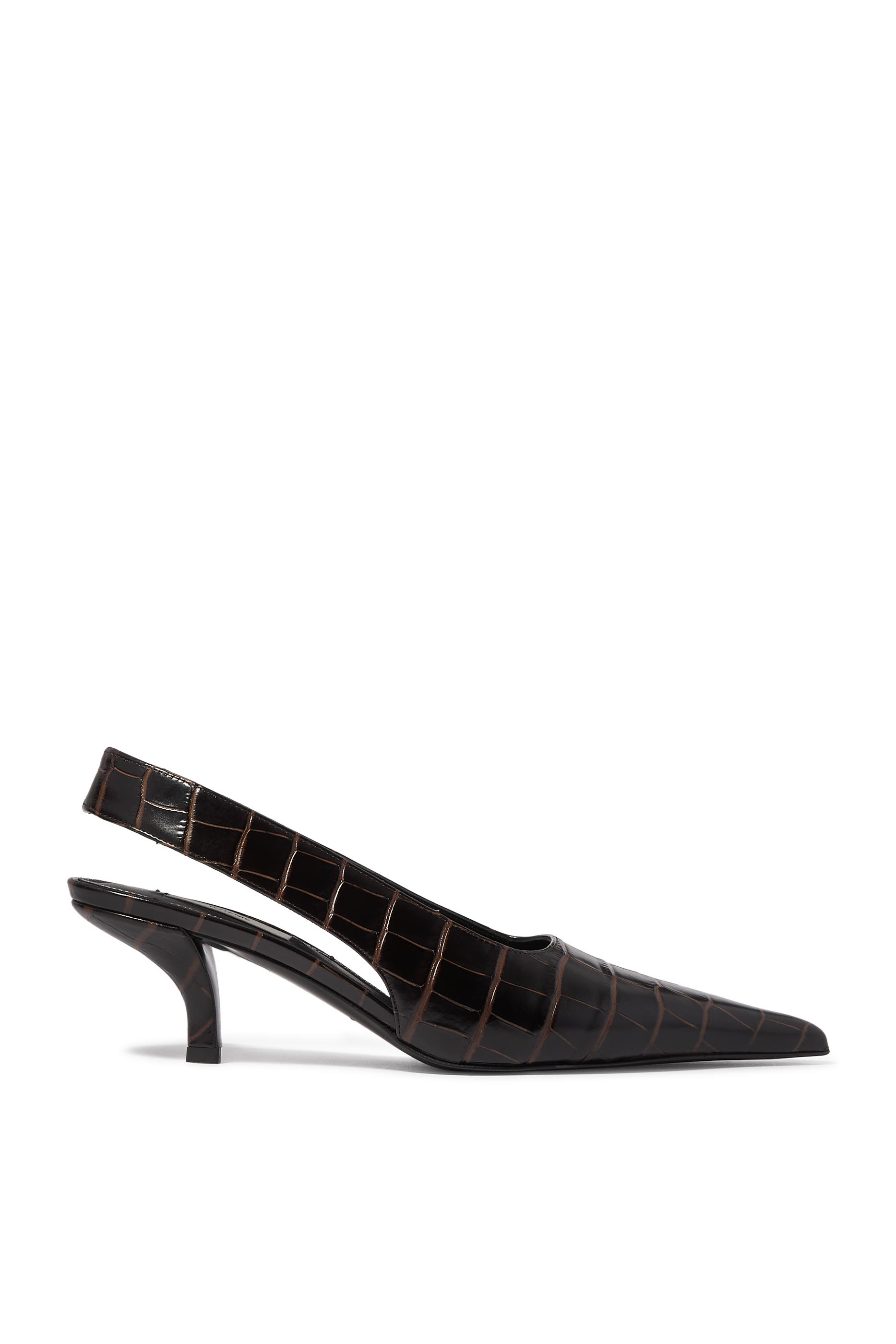 حذاء كلاسكيي 55 بسير خلفي ونقشة جلد التمساح