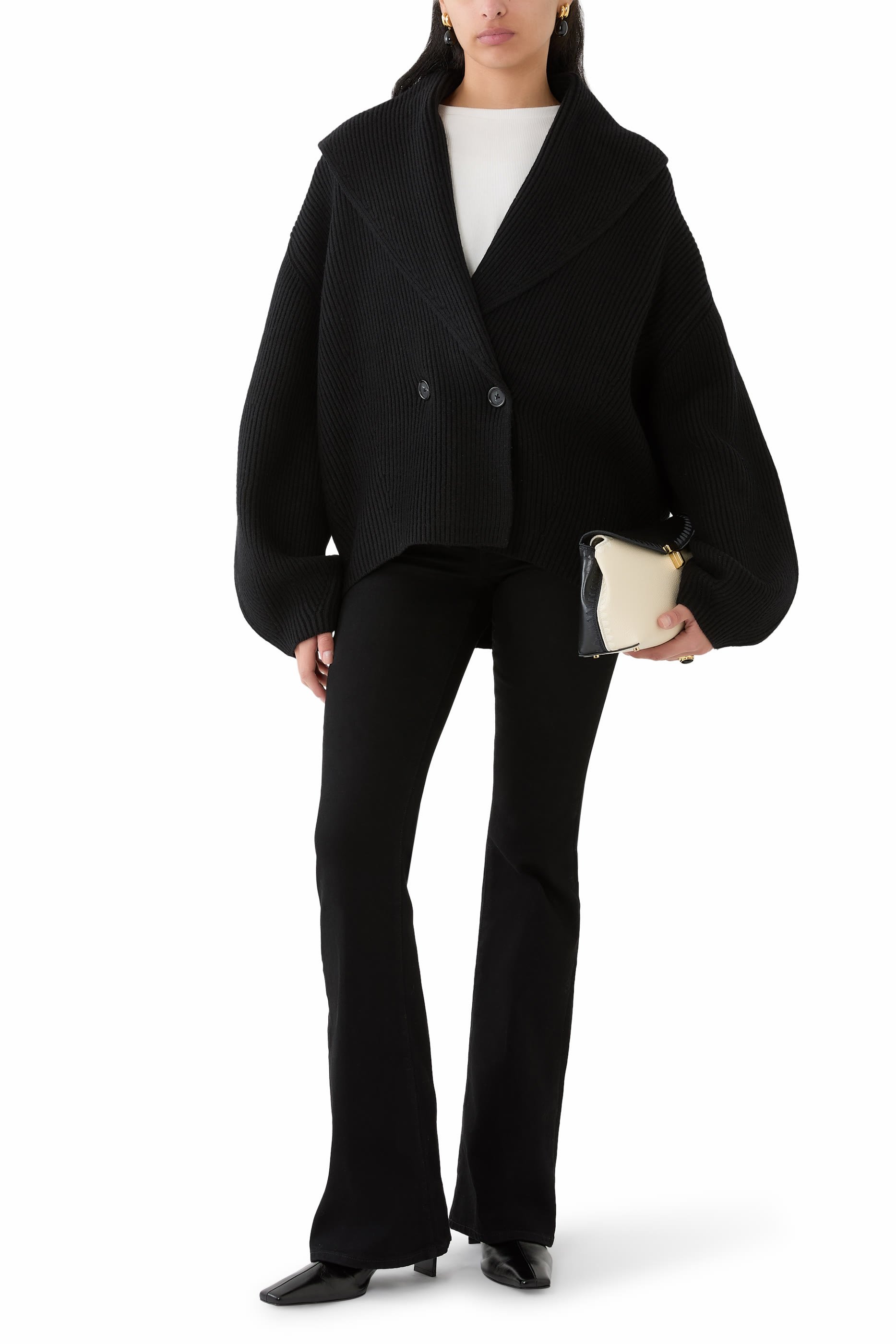 كارديجان بياقة مطوية