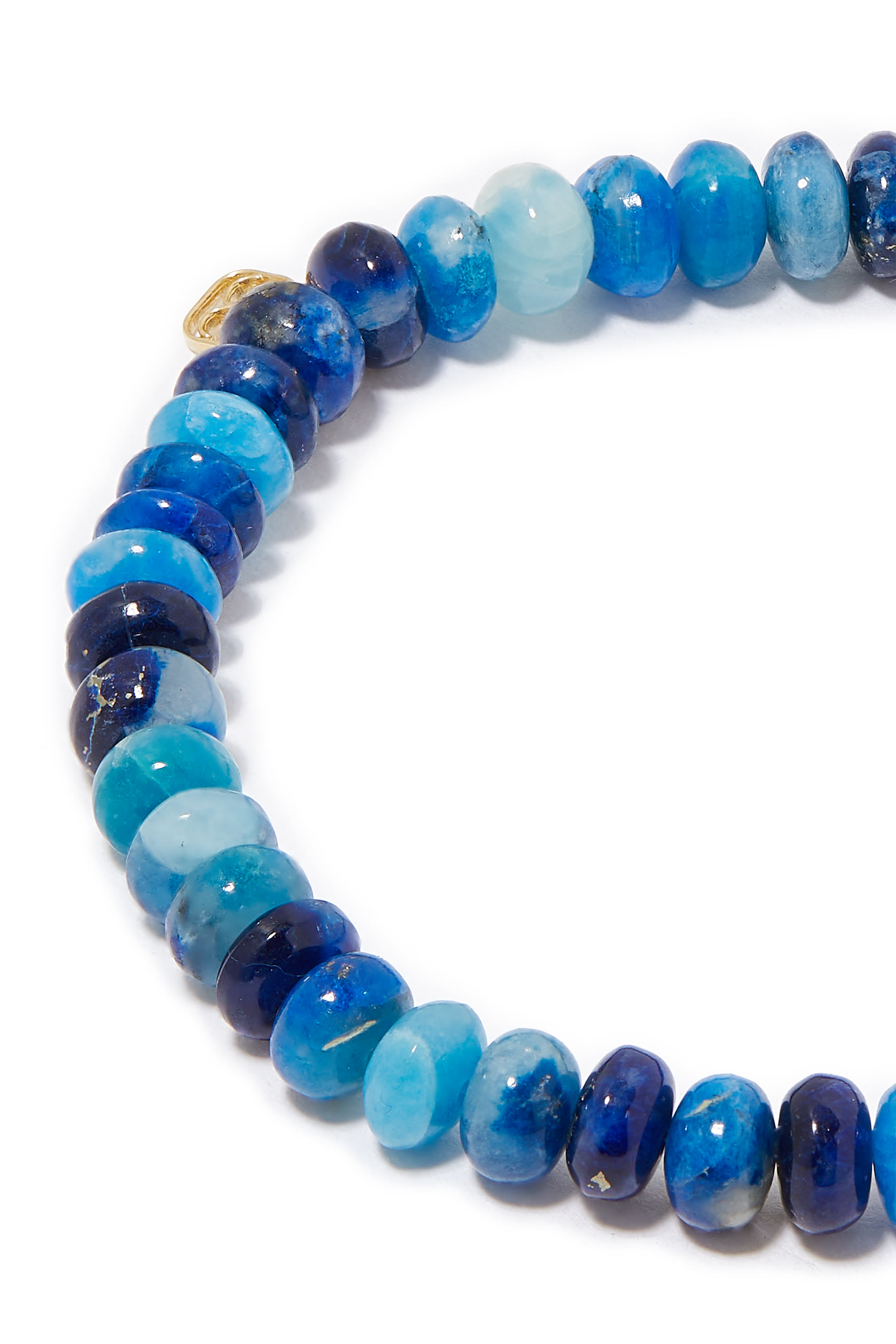 سوار بخرز أفغانيت وحلية دائرية بارزة الملمس مرصعة بالماس، ذهب أصفر عيار 14