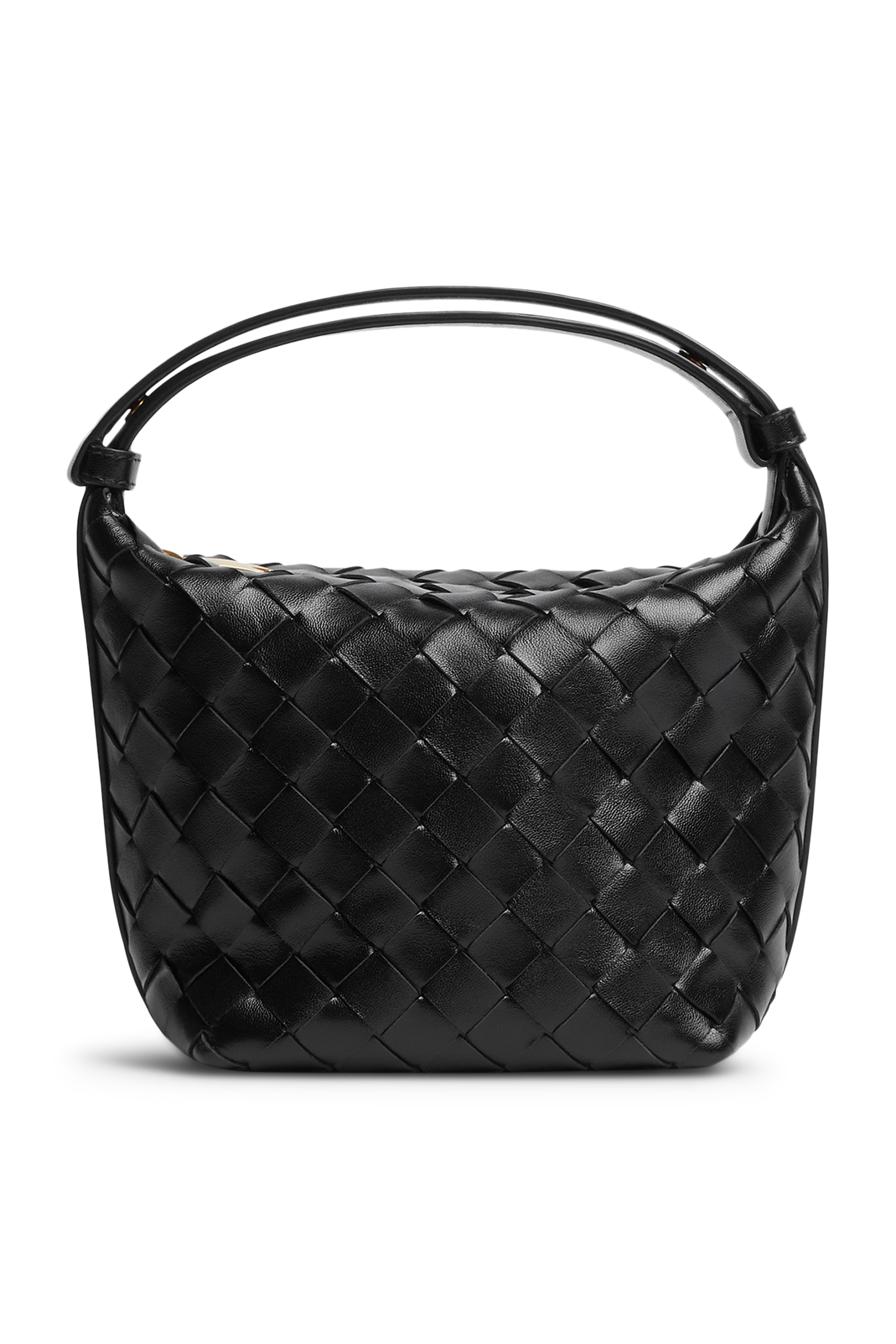 حقيبة كتف والاس صغيرة بتصميم مجدول جلد