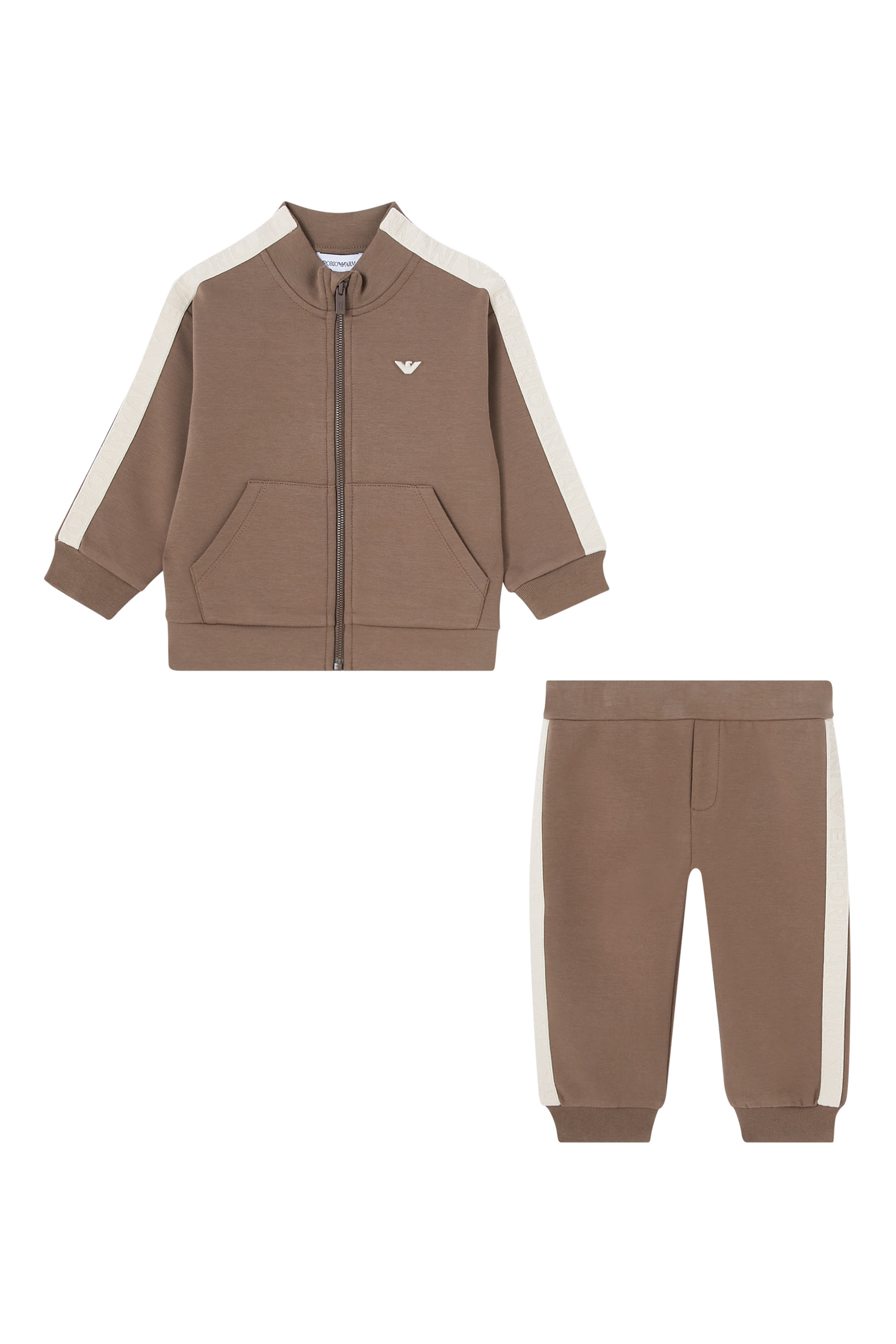 بدلة ياضية بشريط يشعار الماركة للأطفال