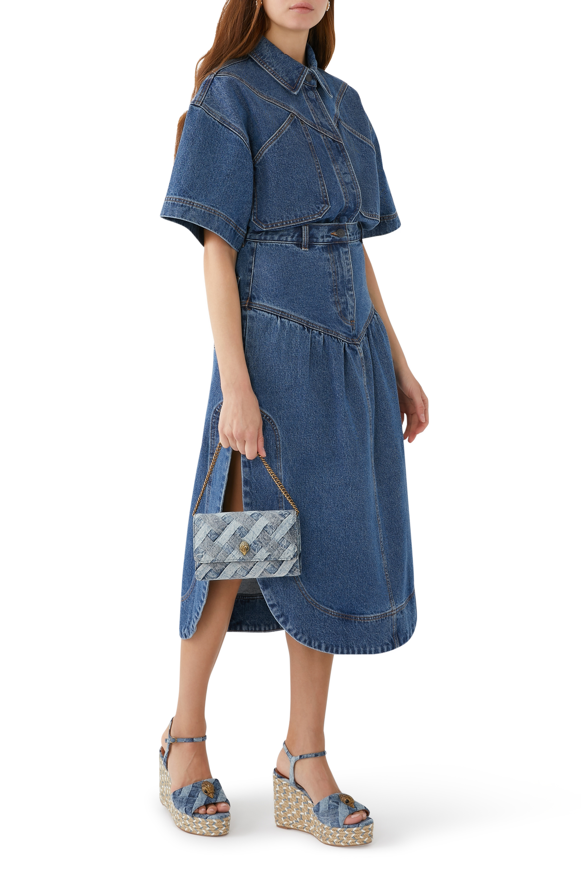 محفظة كنسيغتون دنيم صغيرة بسلسلة