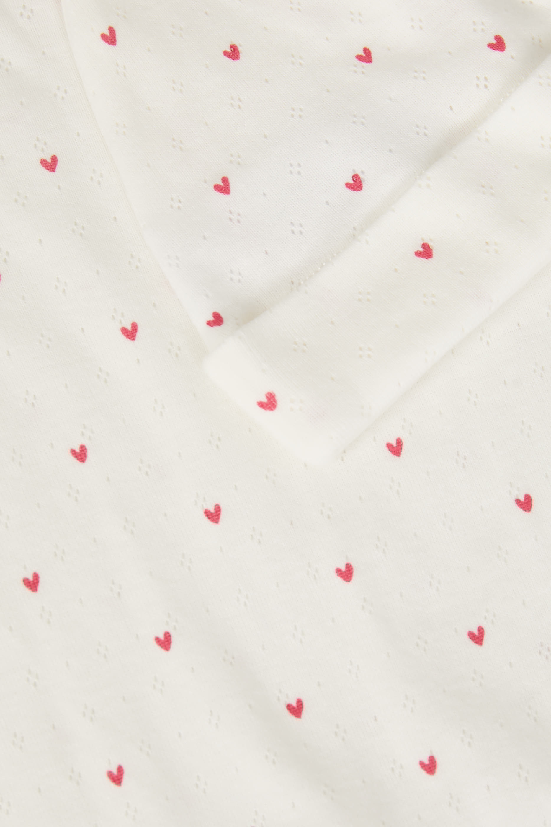 طقم هدية للمواليد الجدد بنقشات قلب بونتيل، قطن عضوي