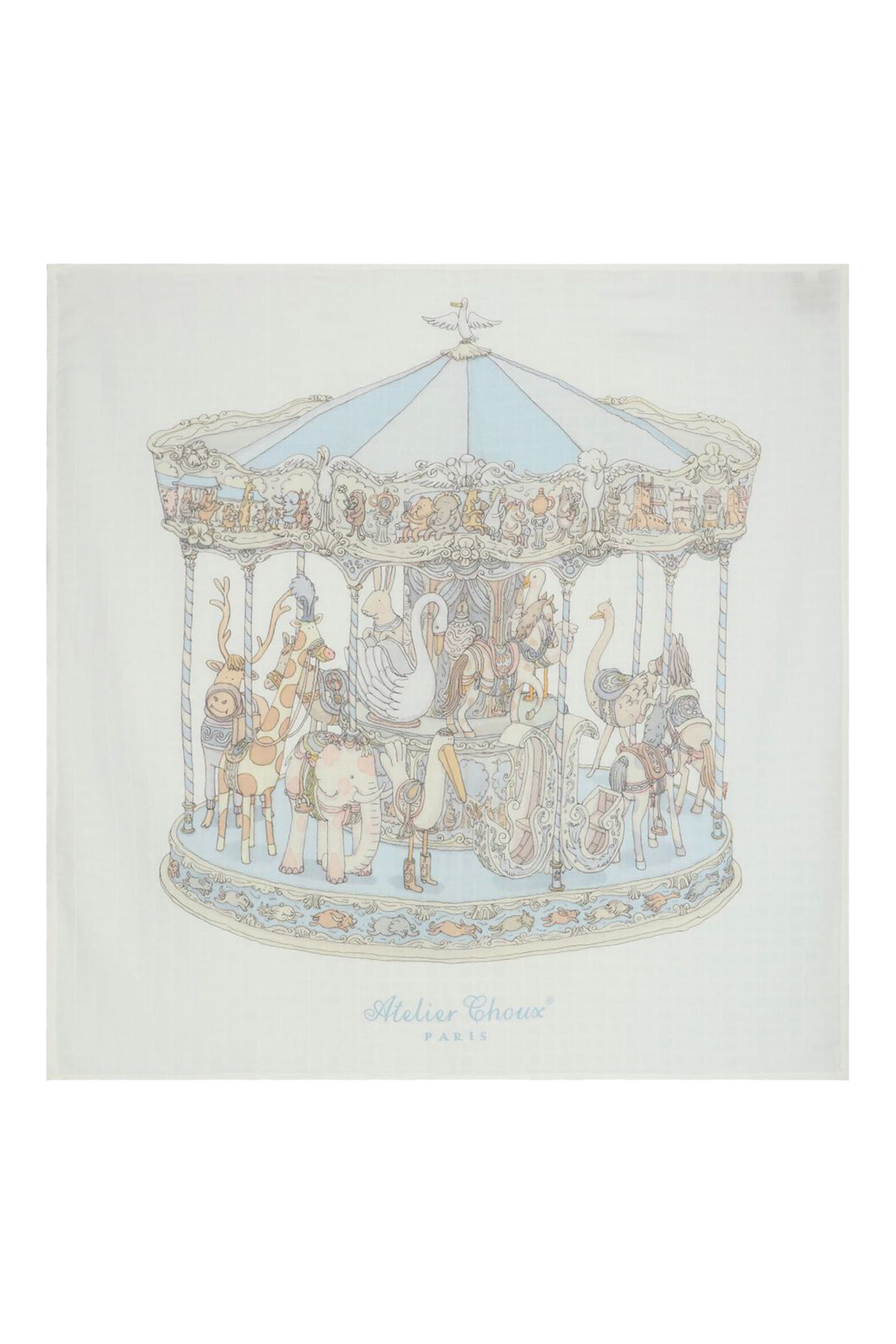 طقم بنقشة كاروسيل قطن عضوي للأطفال