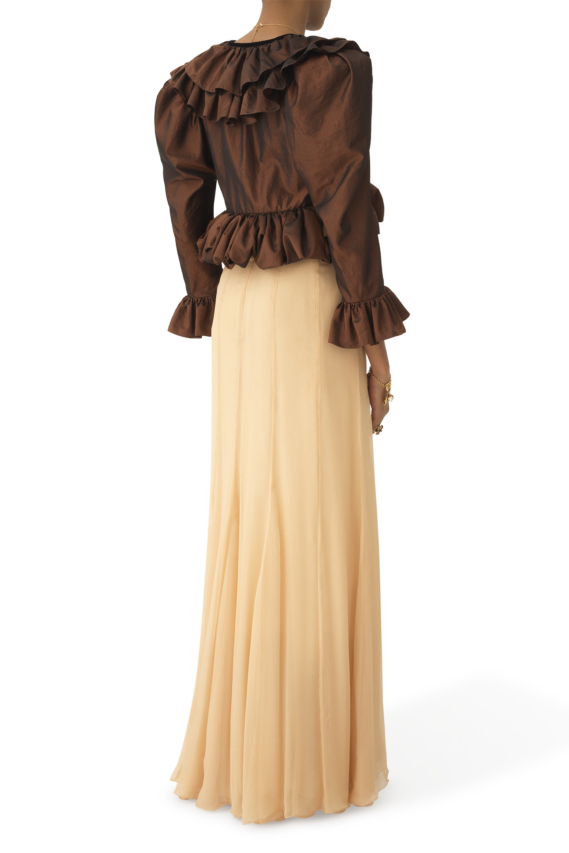 تنورة بقصة طويلة انسيابية حرير موسلين