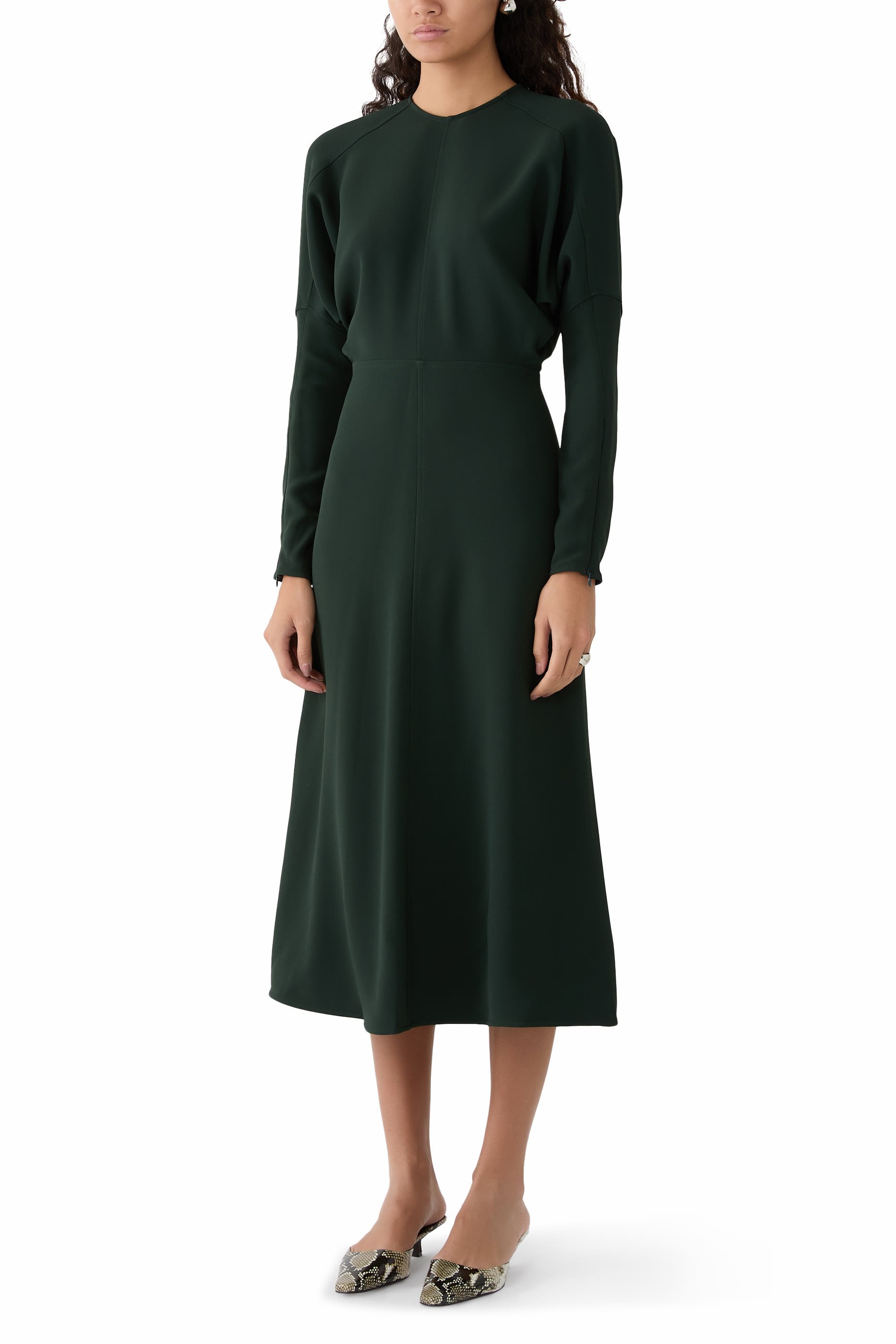 فستان دولمان متوسط الطول