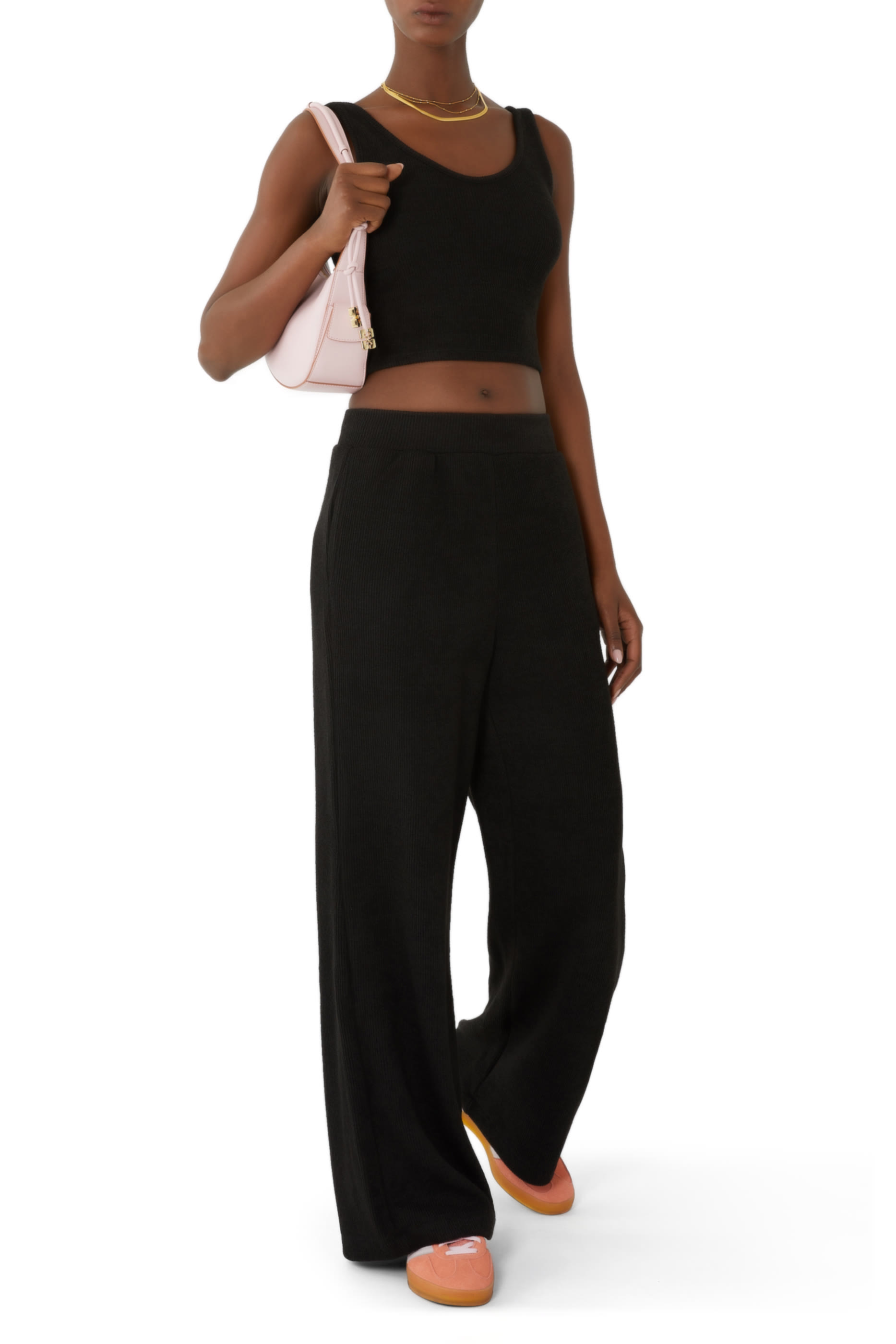 بلوزة ويلنس قصيرة نسيج مضلع جيرسيه