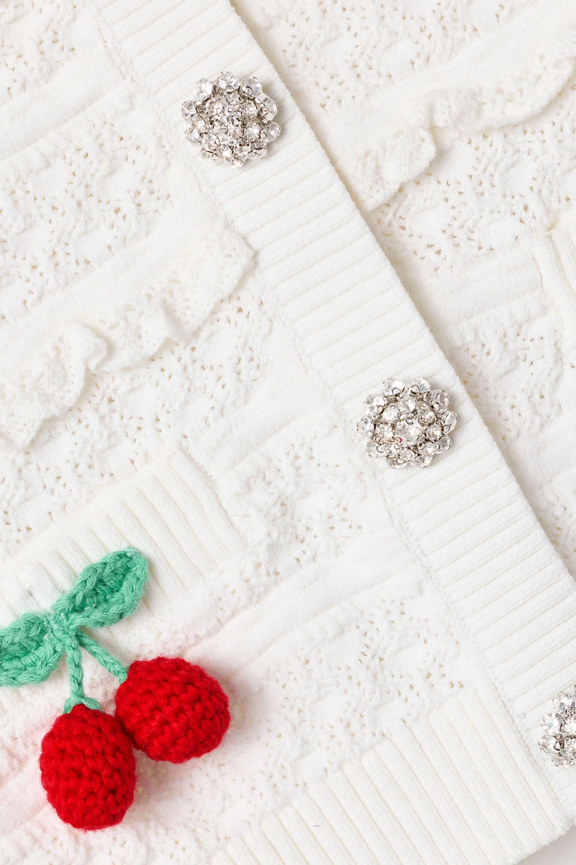 Kids Cherry Motif Cardigan