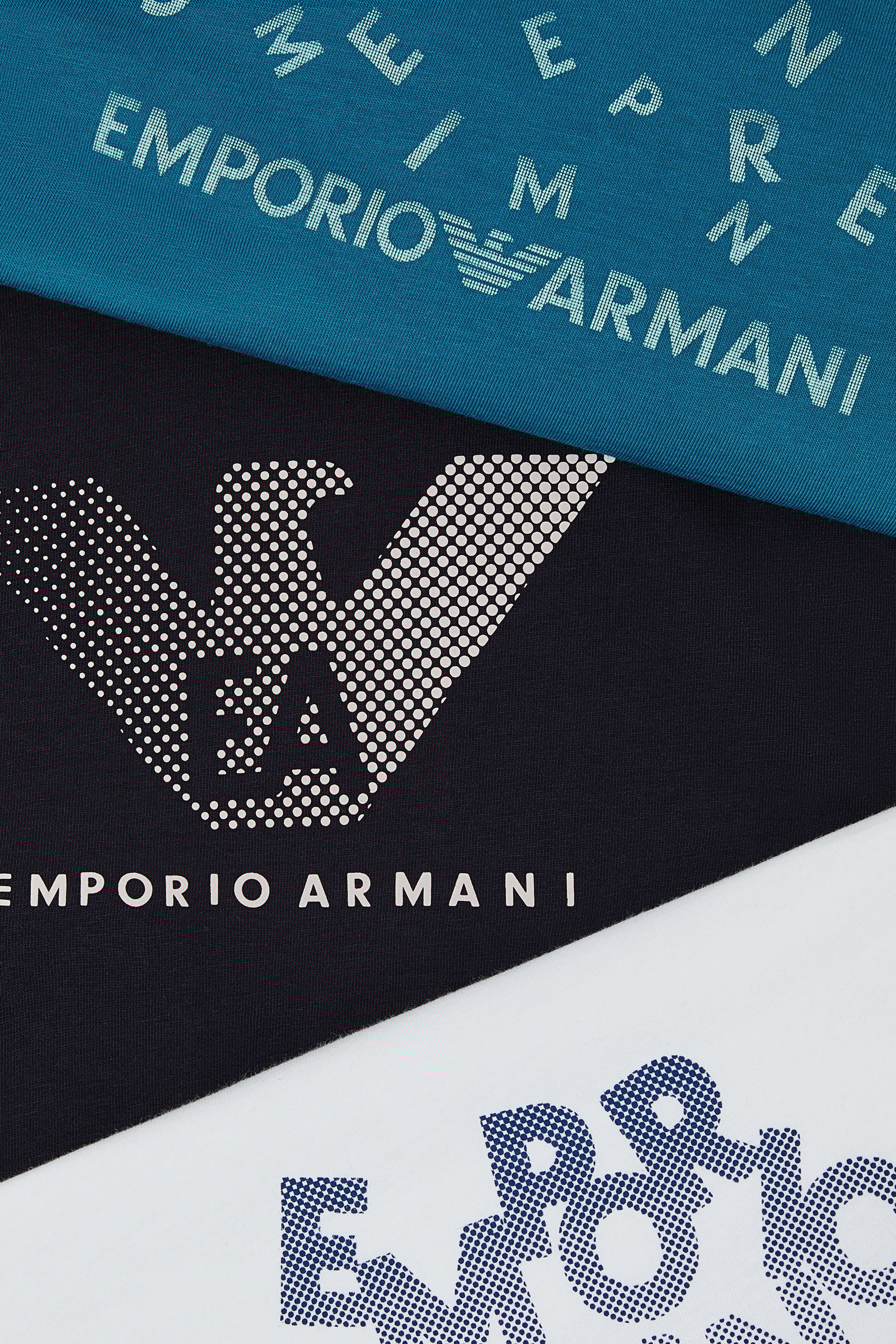 طقم تيشيرت بشعار الماركة للأطفال، 3 قطع