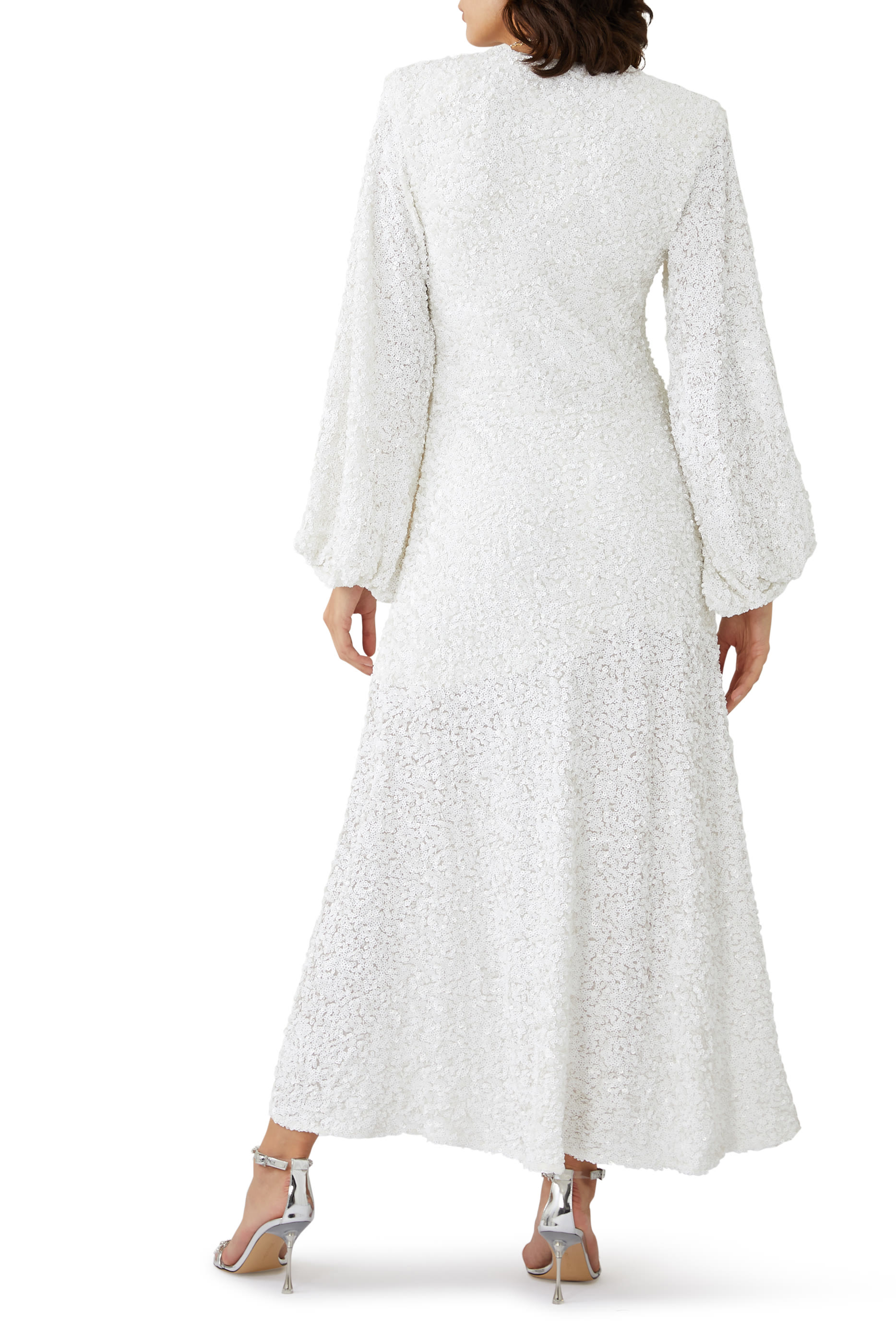 فستان سيرين متوسط الطول مطرز بالترتر