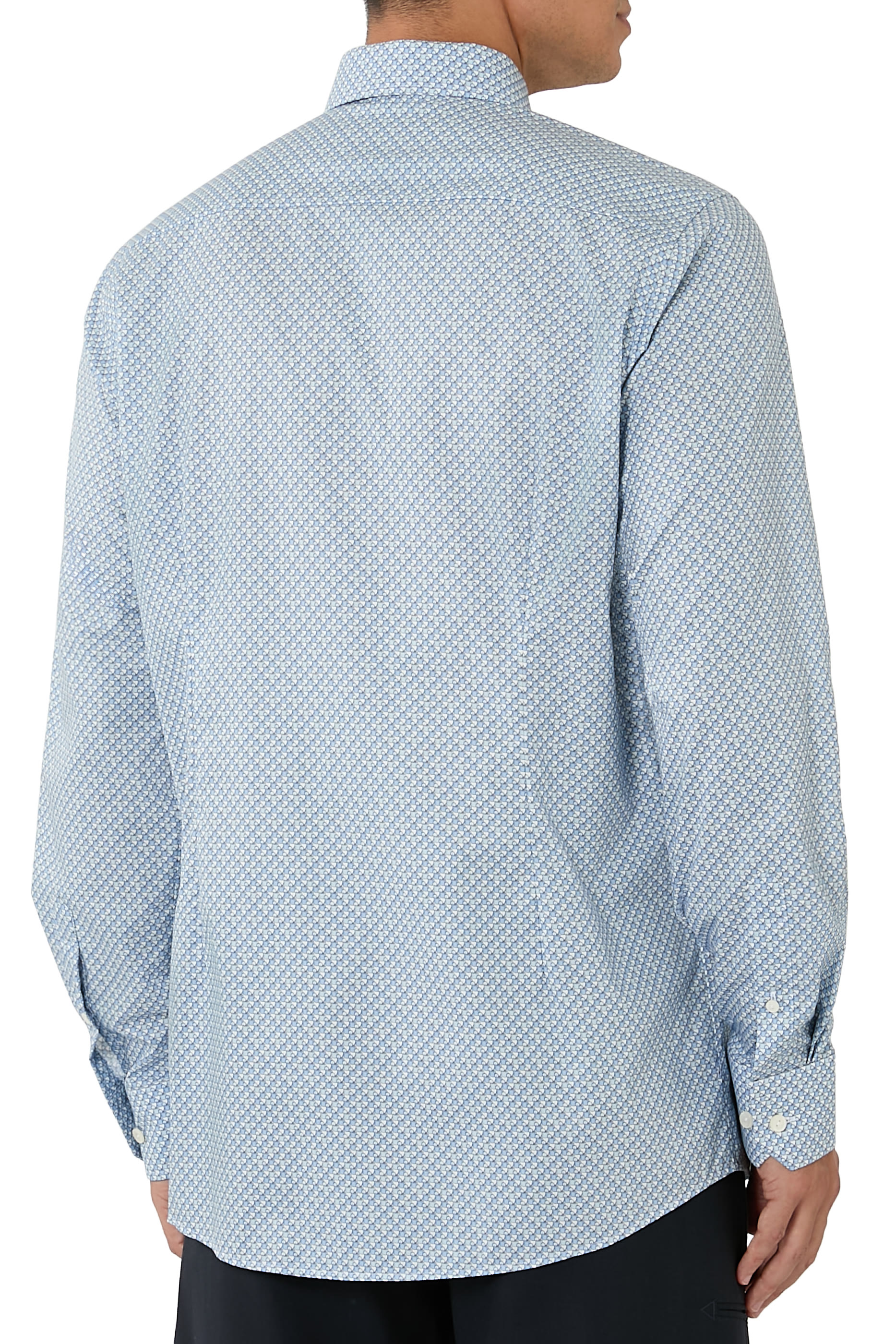 قميص بنقشة تويل مميز للماركة