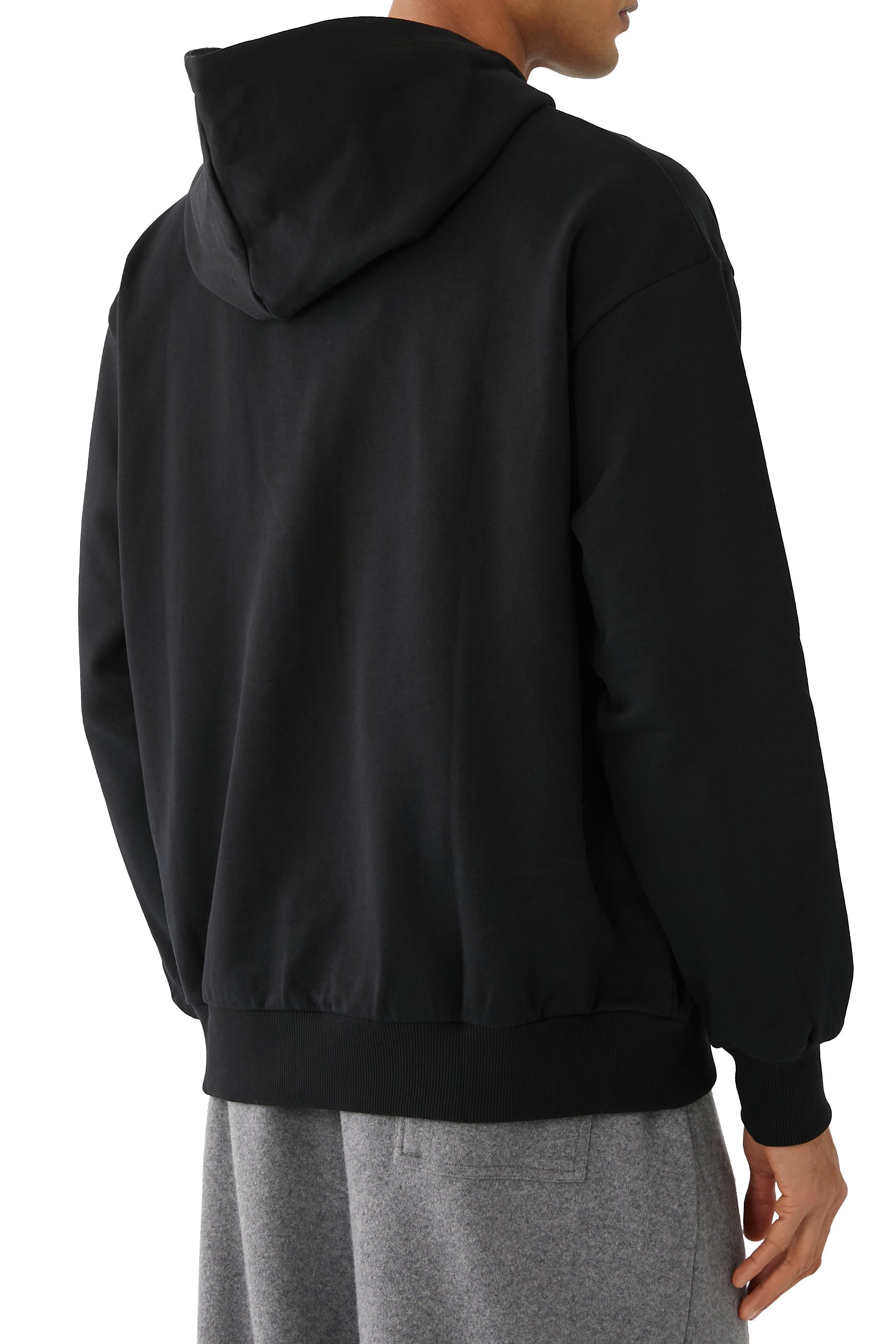 سويت شيرت بغطاء رأس كلاسيكي بعبارة نصية