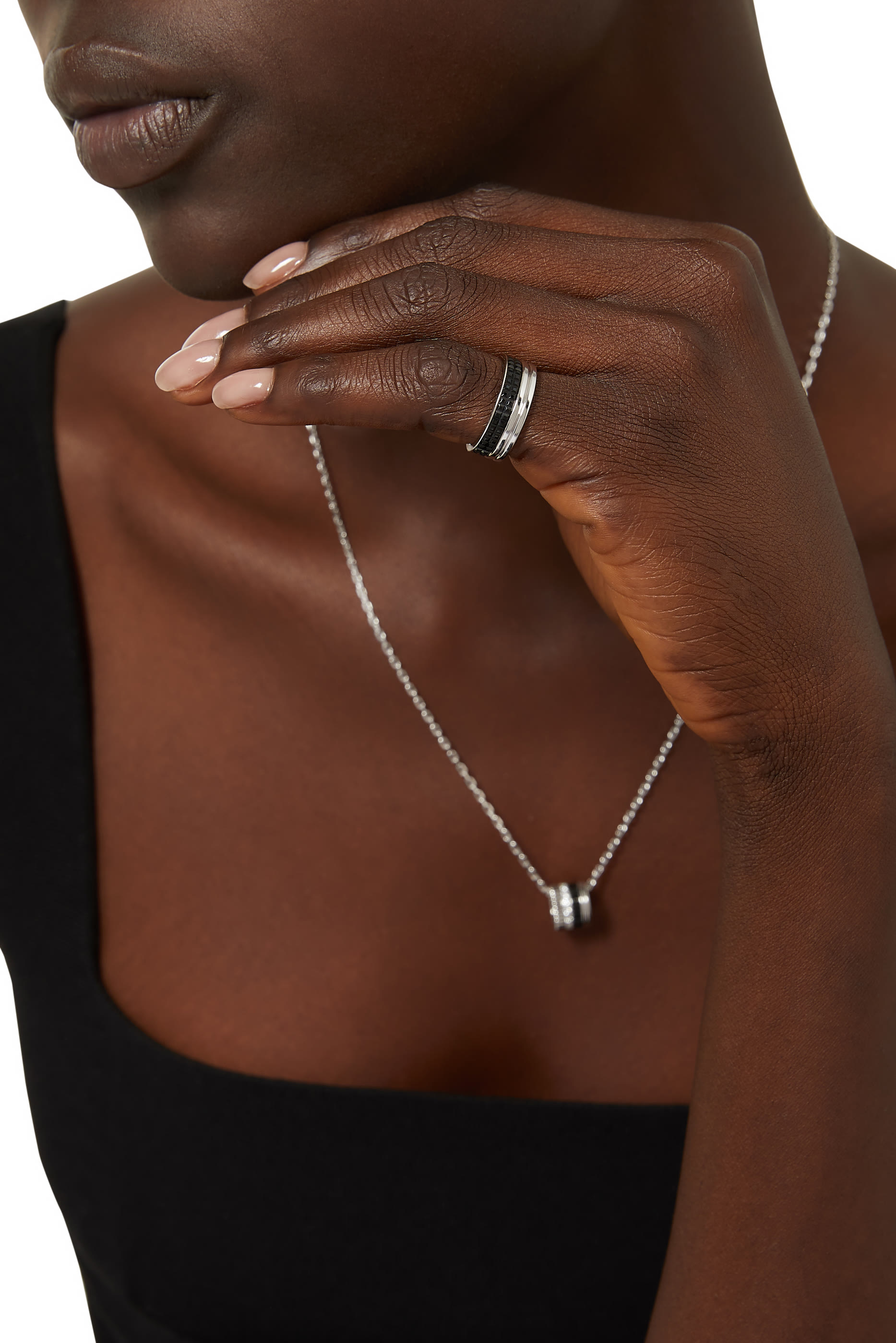 خاتم زفاف كاتر إصدار بلاك  ذهب أبيض عيار 18