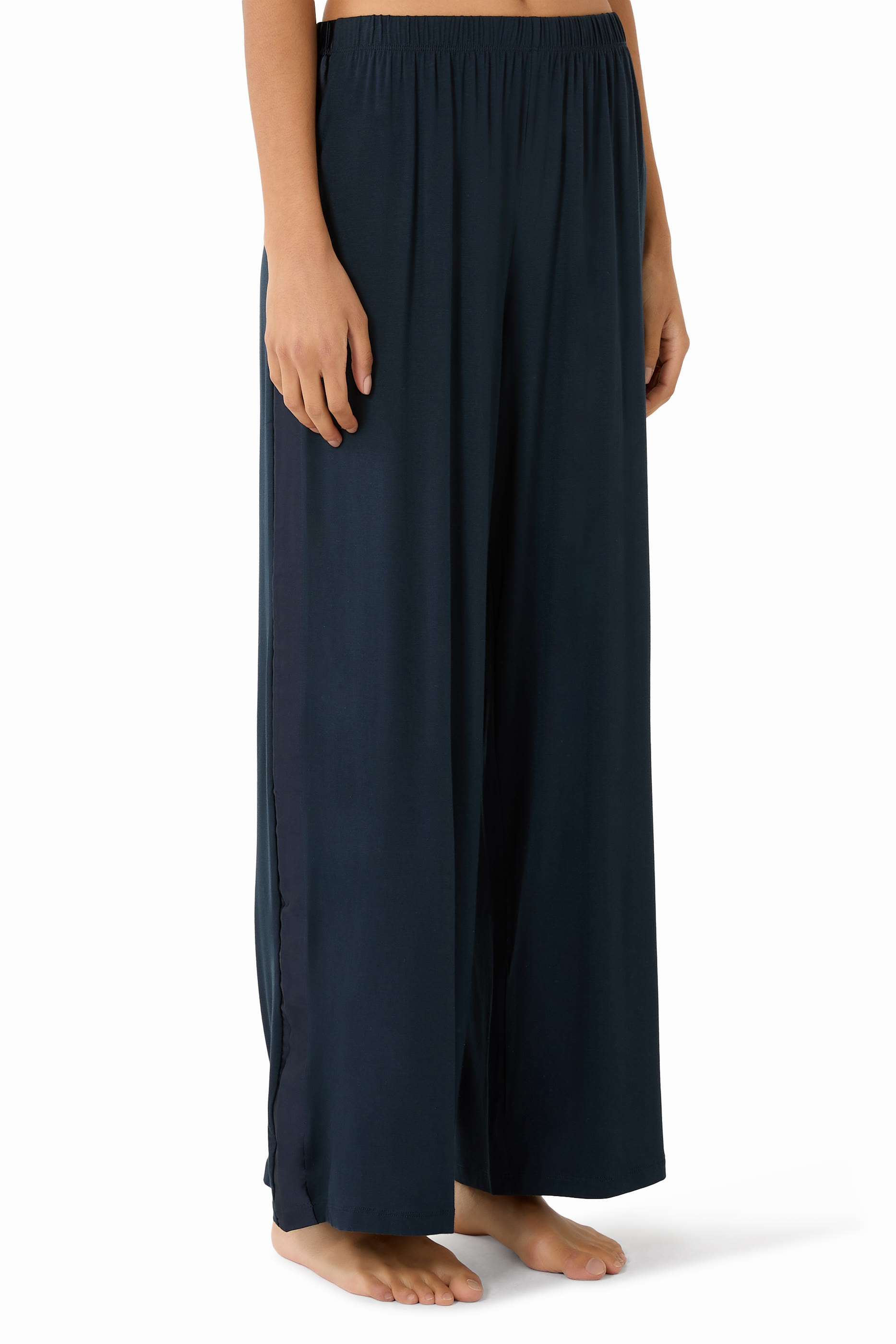 طقم بيجامة جيرسيه بحواف ستان