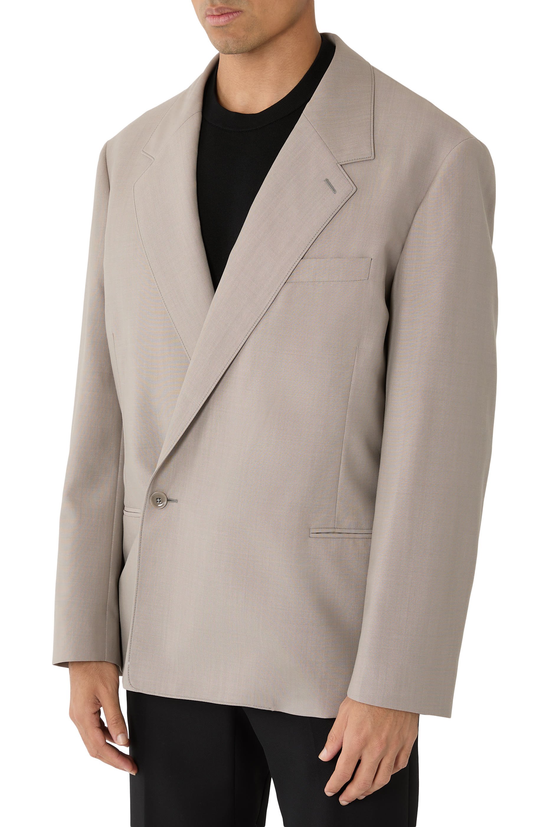 جاكيت بصفي أزرار قماش ناعم