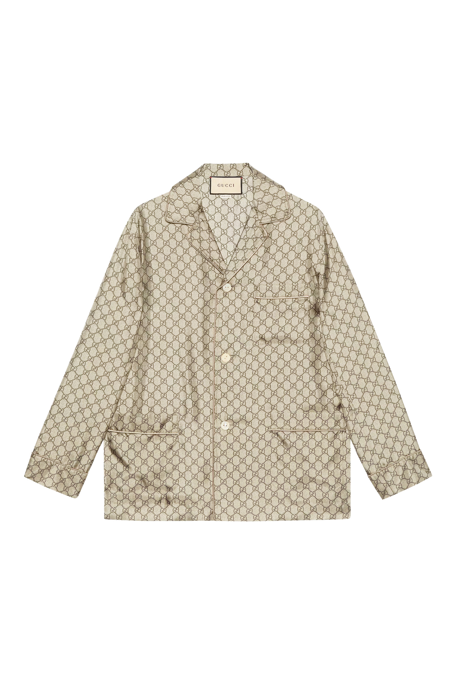 جاكايت بنقشة حرفي شعار الماركة حرير