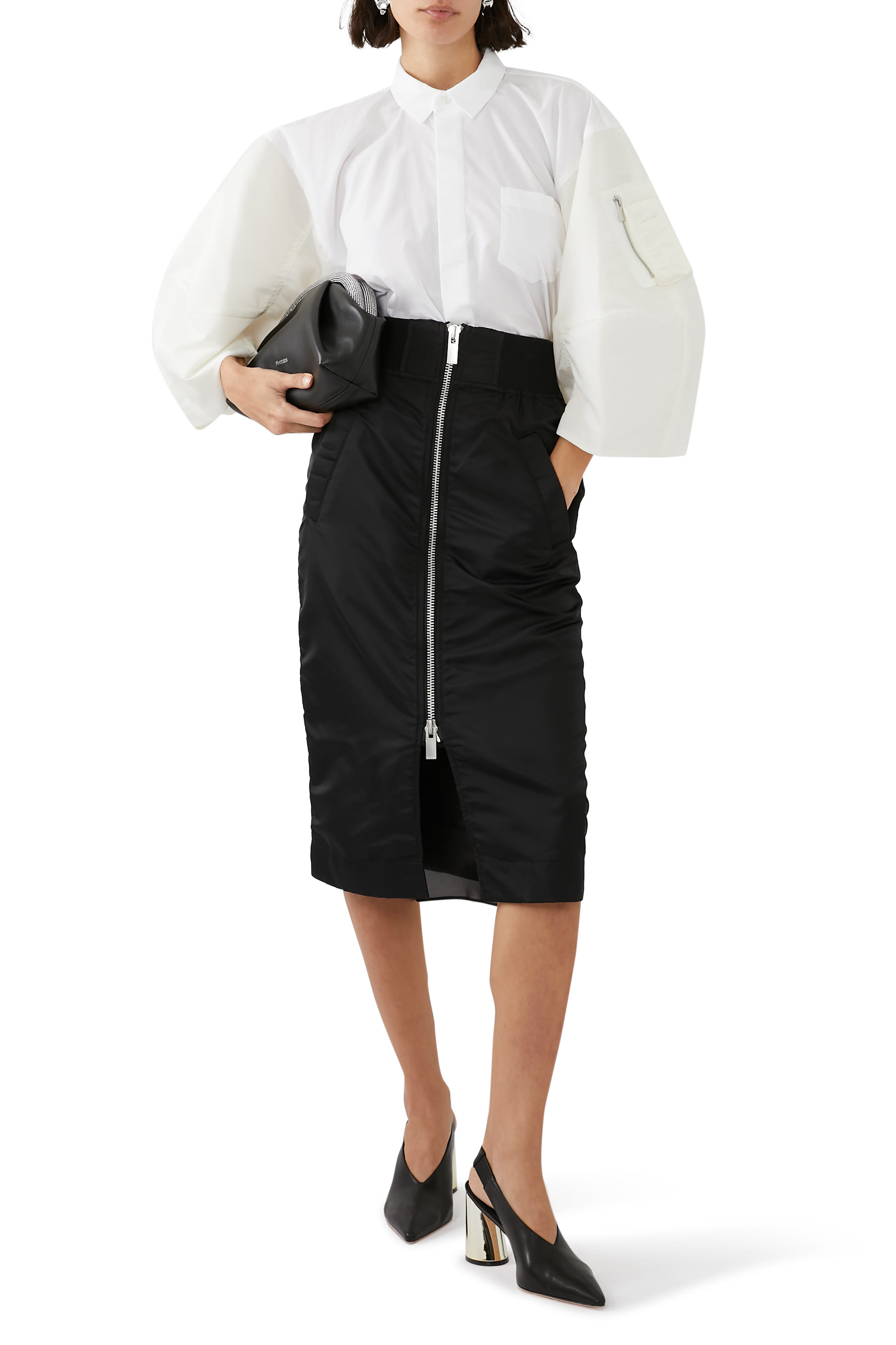 قميص قطن بوبلين x نايلون تويل